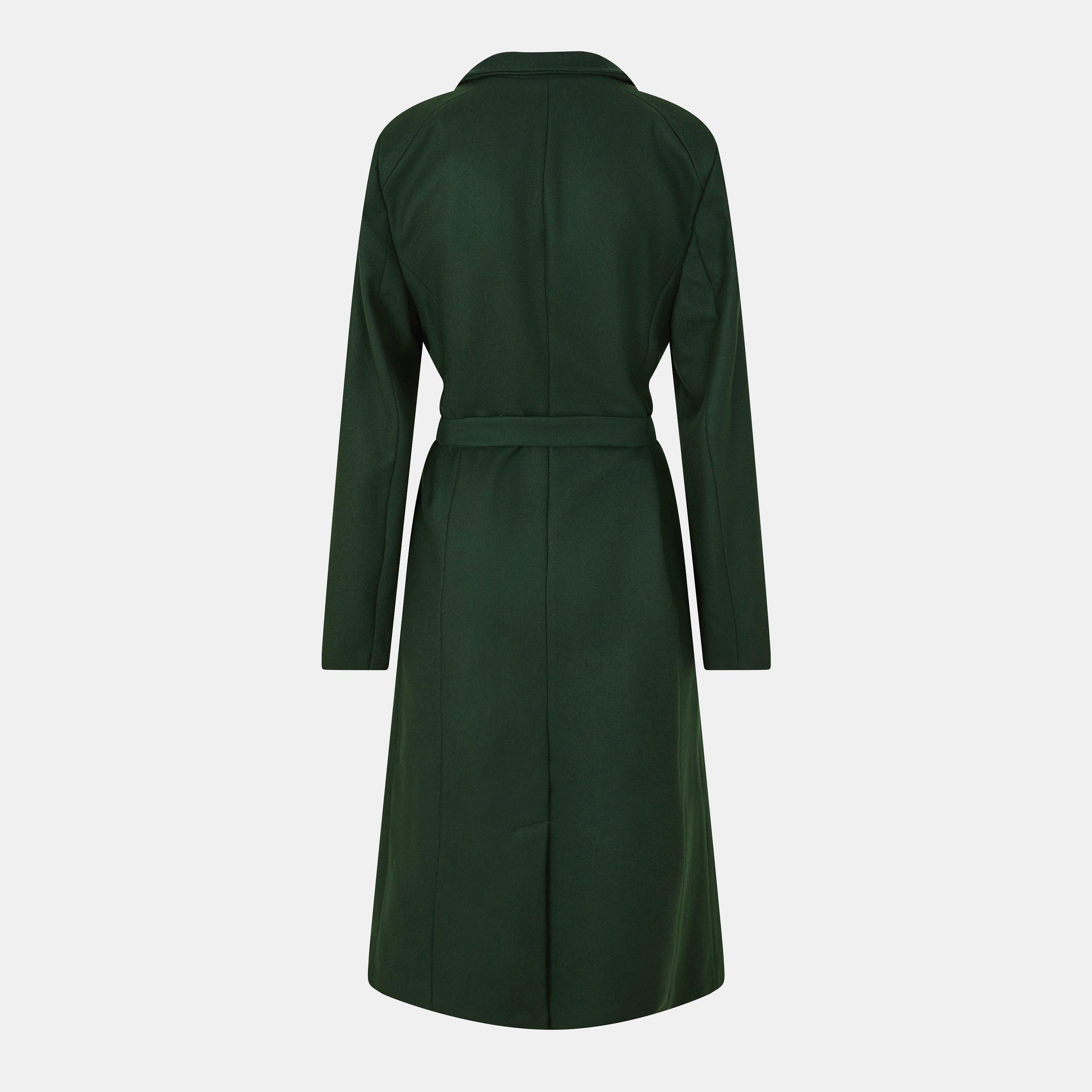 Ted Baker Rose Belted Midi Wool Long Sleeve Coat in Green | Lyst UK