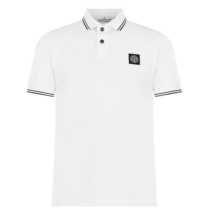 Stone island tipped badge logo polo shirt sale