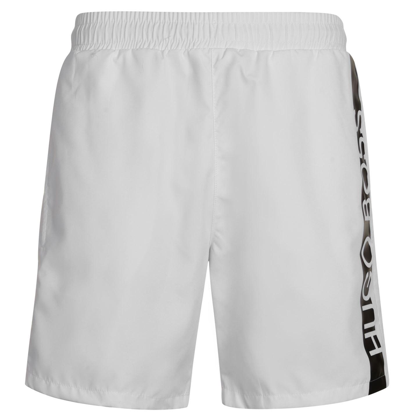white designer swim shorts