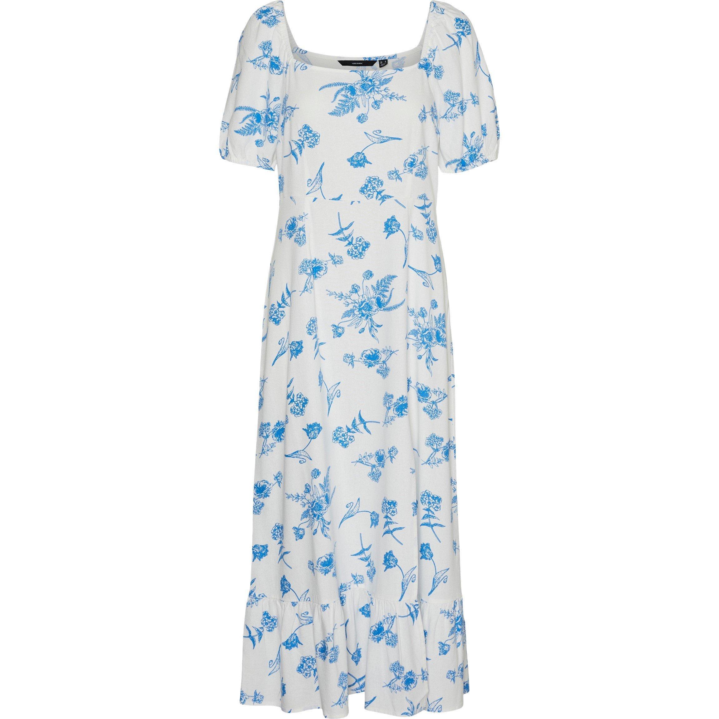 chinese dress ladies Beige Printed Smocked Midi Dress main image 1