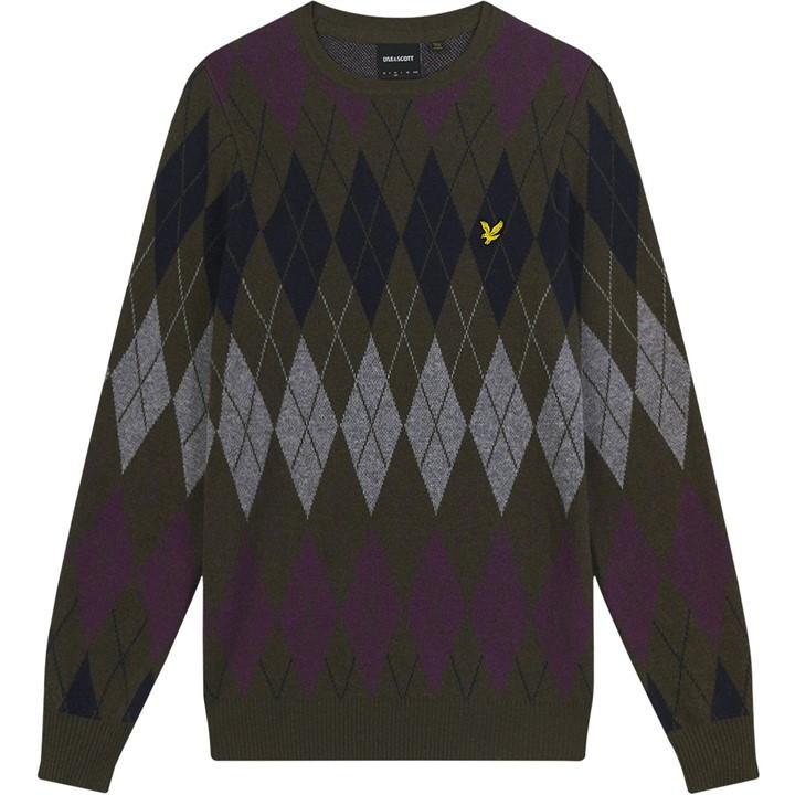 Lyle Scott Argyle Knit Jumper in Grey for Men Lyst UK