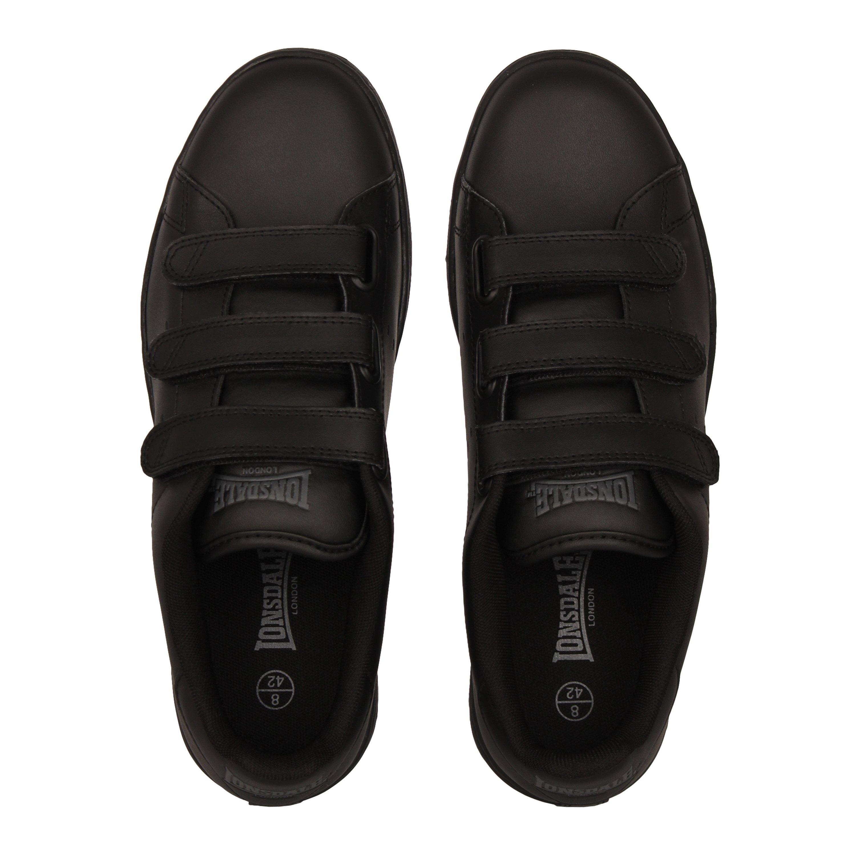 lonsdale black leather trainers