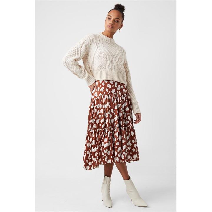 French connection leopard midi skirt hotsell