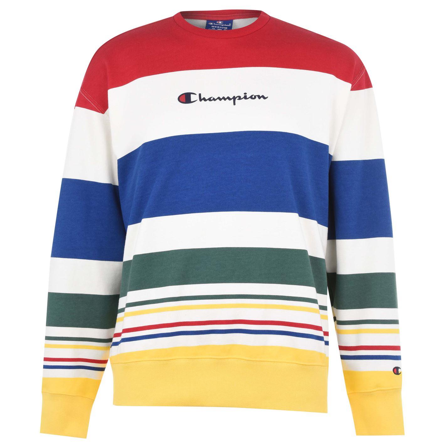 champion oversized striped crew neck sweatshirt