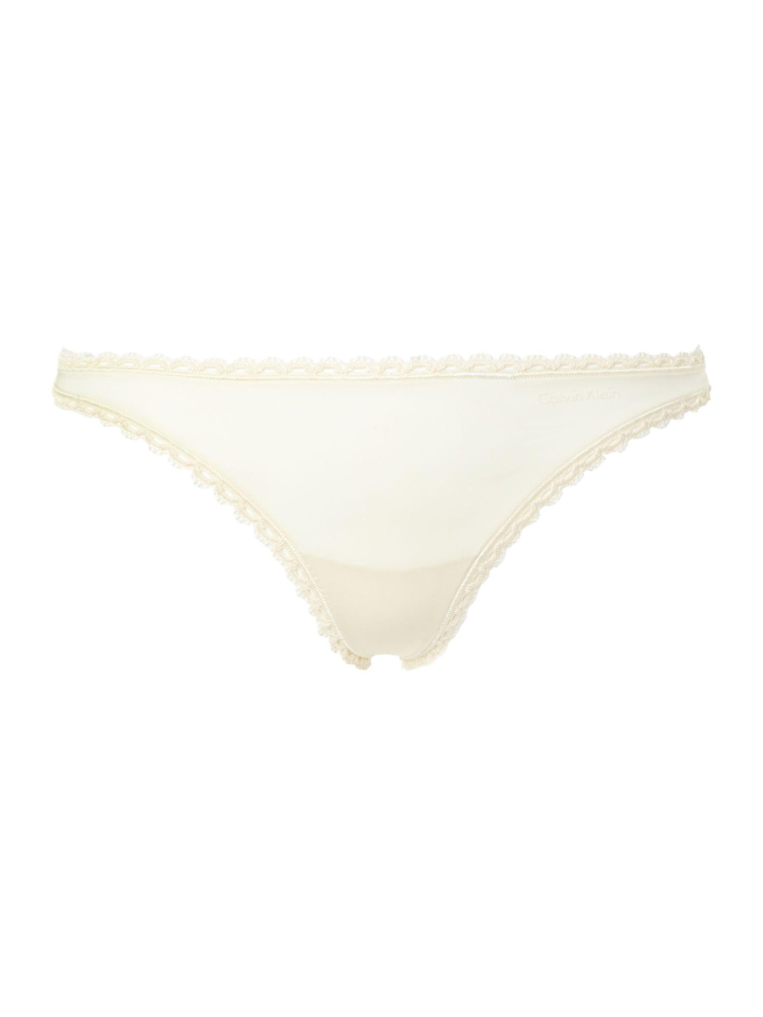 Calvin Klein Synthetic Seductive Comfort Thong In Ivory White Lyst