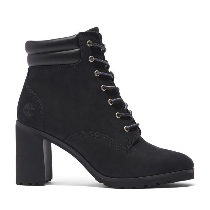 Womens black hotsell heeled timberland boots