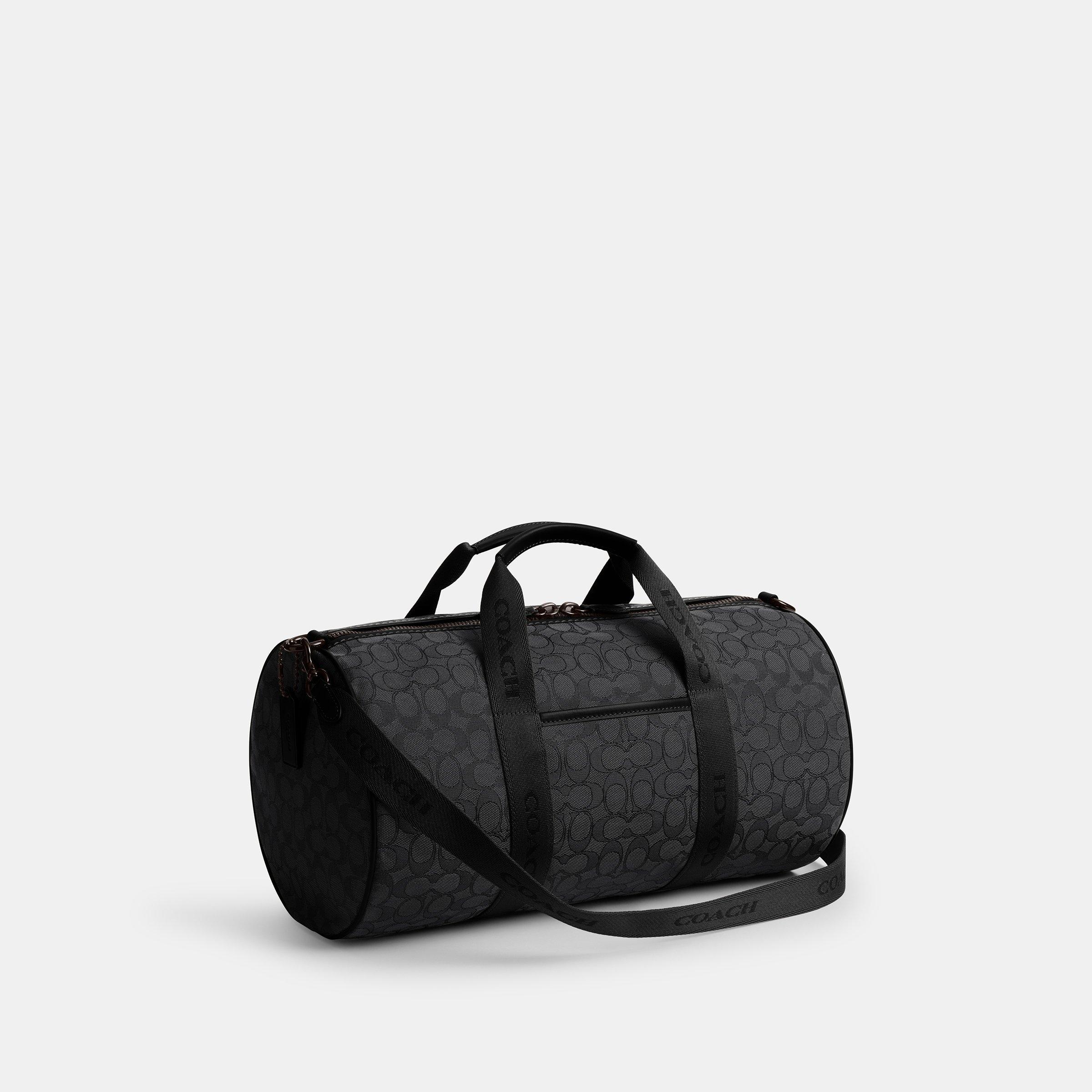 COACH Theo Signature Jacquard Duffle Holdall in Black for Men