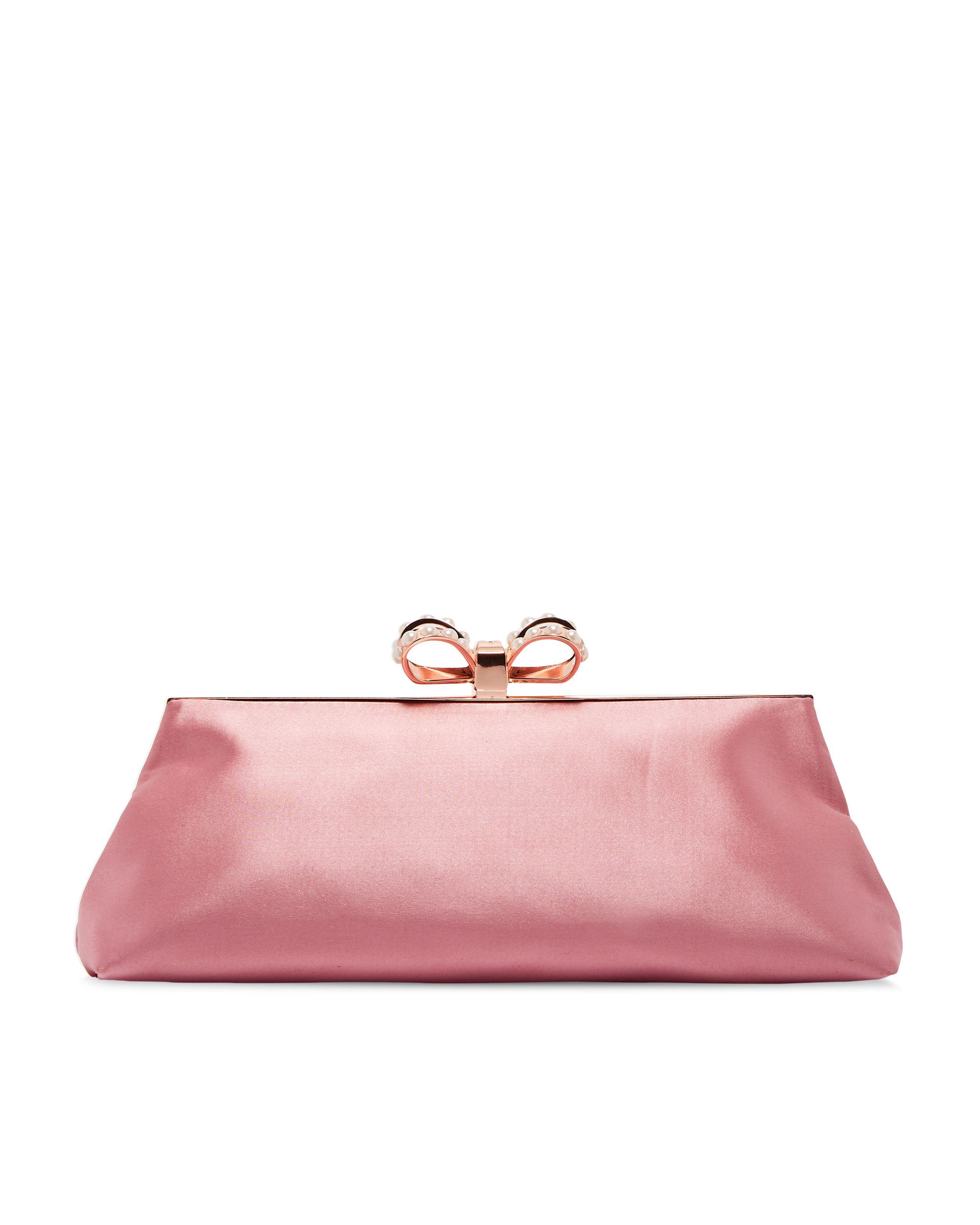 dusky pink clutch bag