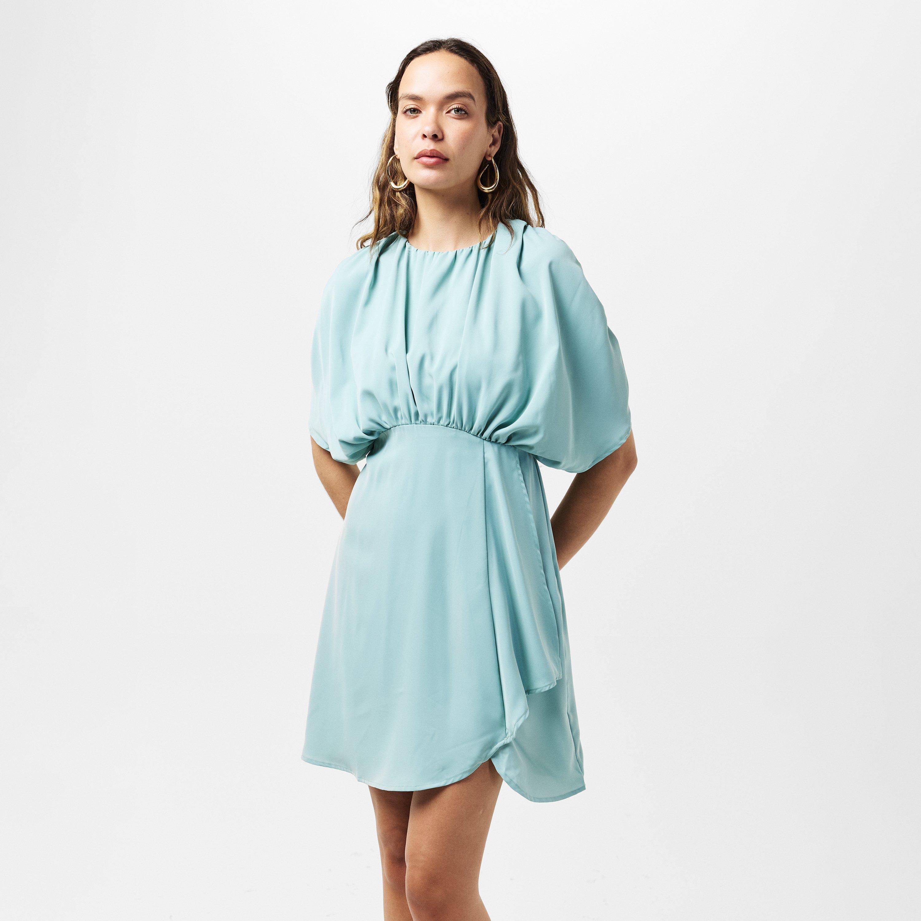 duck egg blue asian dress AX Paris Batwing Gathered Top Mini in Color:DUSTY PINK Mens Shirt Discover 36 Navy Trousers Wedding dress Style with strappy heels