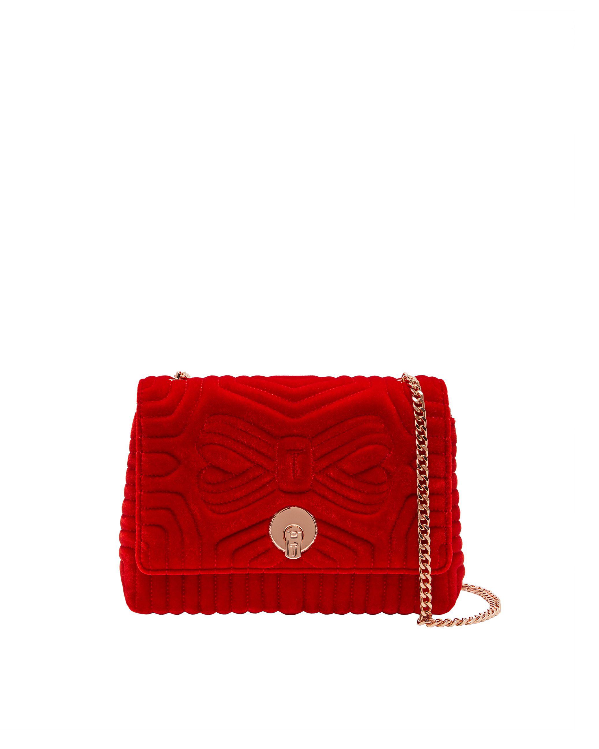 Ted Baker Velvet Quilted Cross Body Bag in Bright Red (Red) Lyst