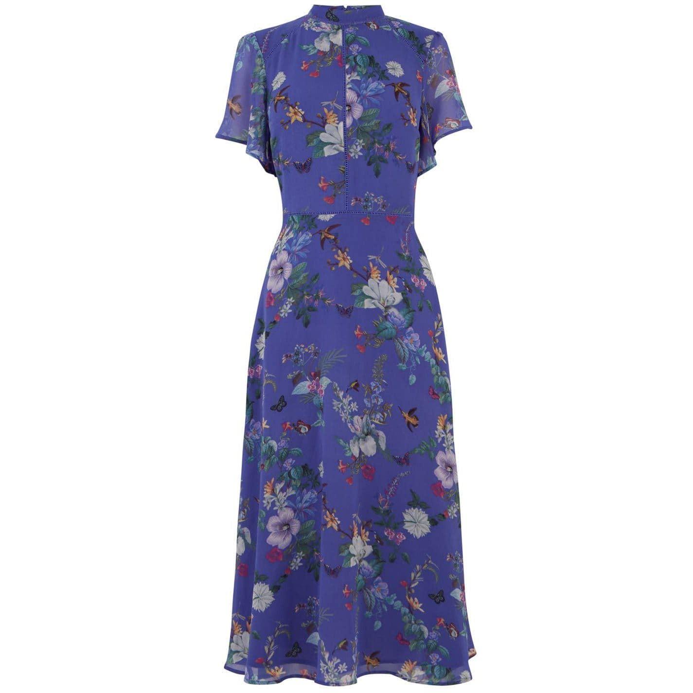 oasis bloom midi dress multi blue