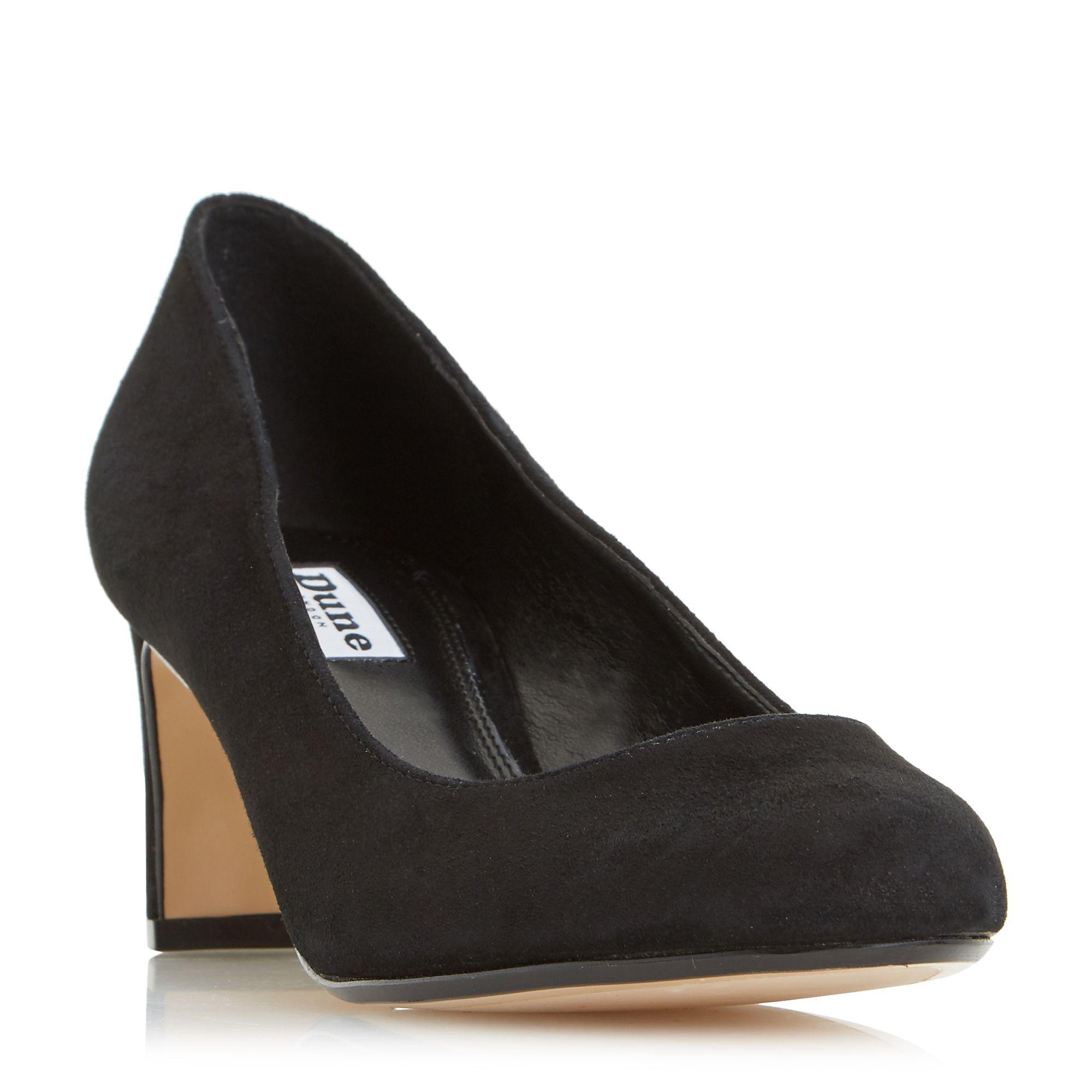 Dune Suede Adena Mid Block Heel Court Shoes in Black Lyst WF ADDENA Mid Block Heel Court Shoe black | Dune