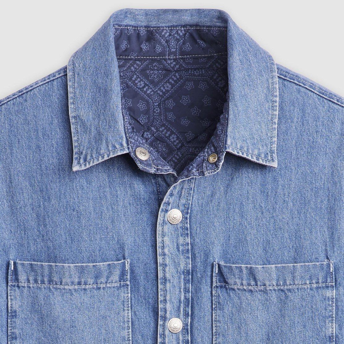 Levi's Bryant Padded Rev Overshirt Blouson En Jean Homme - Réversible Et Confortable