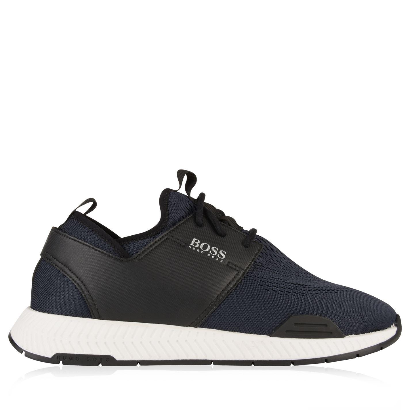 boss athleisure titanium runner mesh trainers