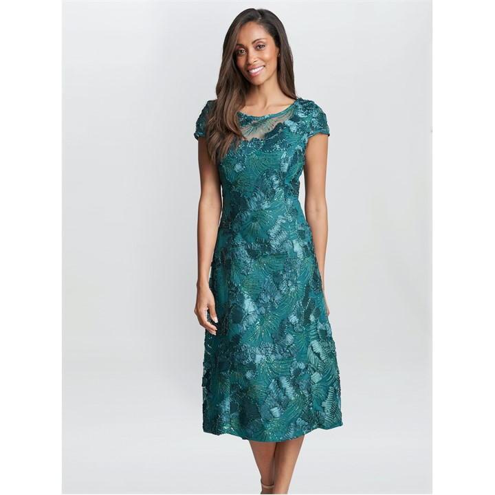 Gina bacconi denise lace dress blue hotsell