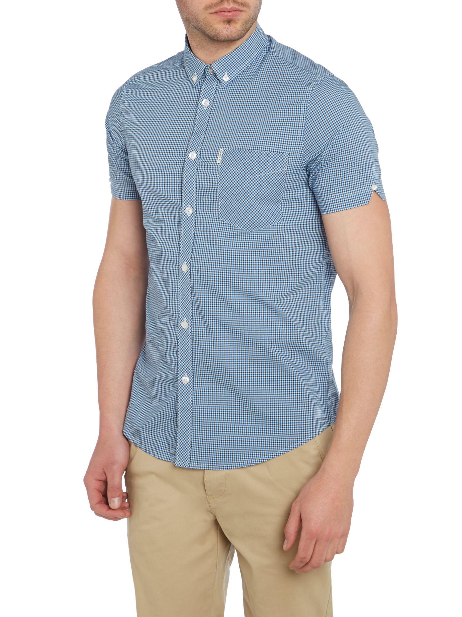 Ben Sherman Mini Mod Check Short Sleeve Shirt in Blue for Men - Lyst