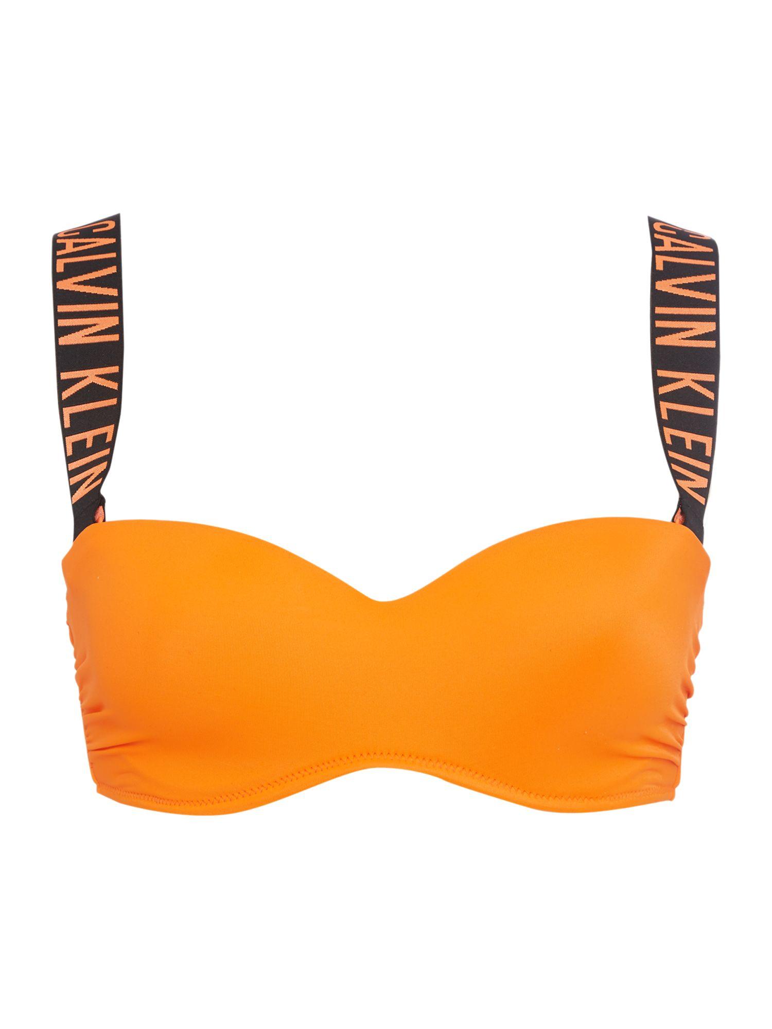 Calvin Klein Synthetic Intense Power Structured Bandeau Bikini Top in