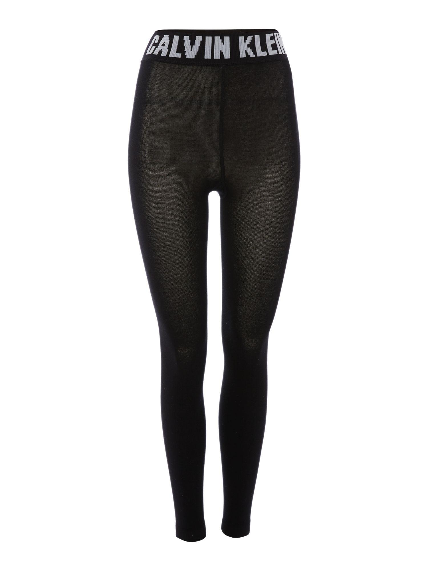 Calvin klein Retro Logo Leggings in Black Lyst
