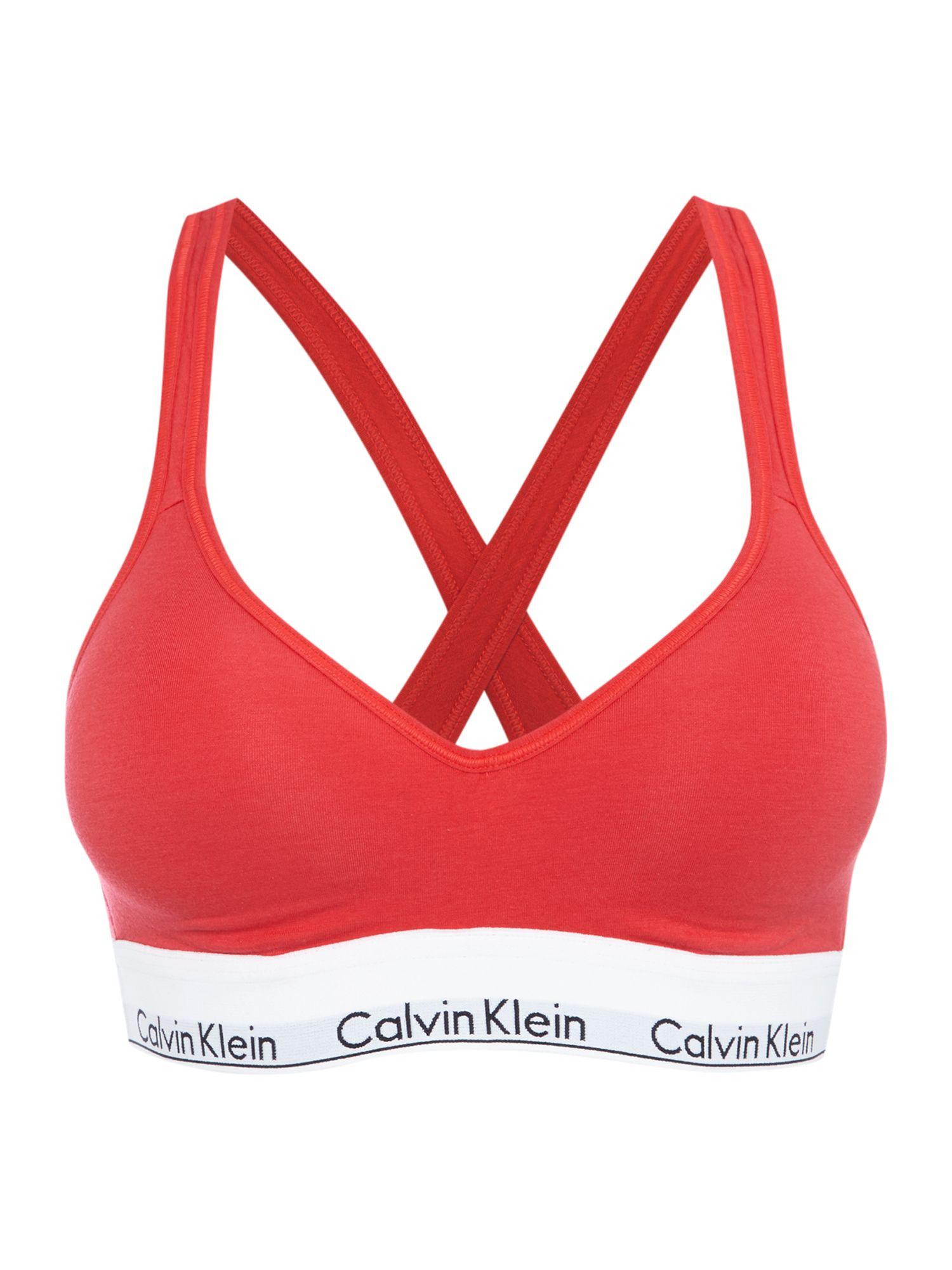 Calvin Klein Cotton Bra in Red Lyst