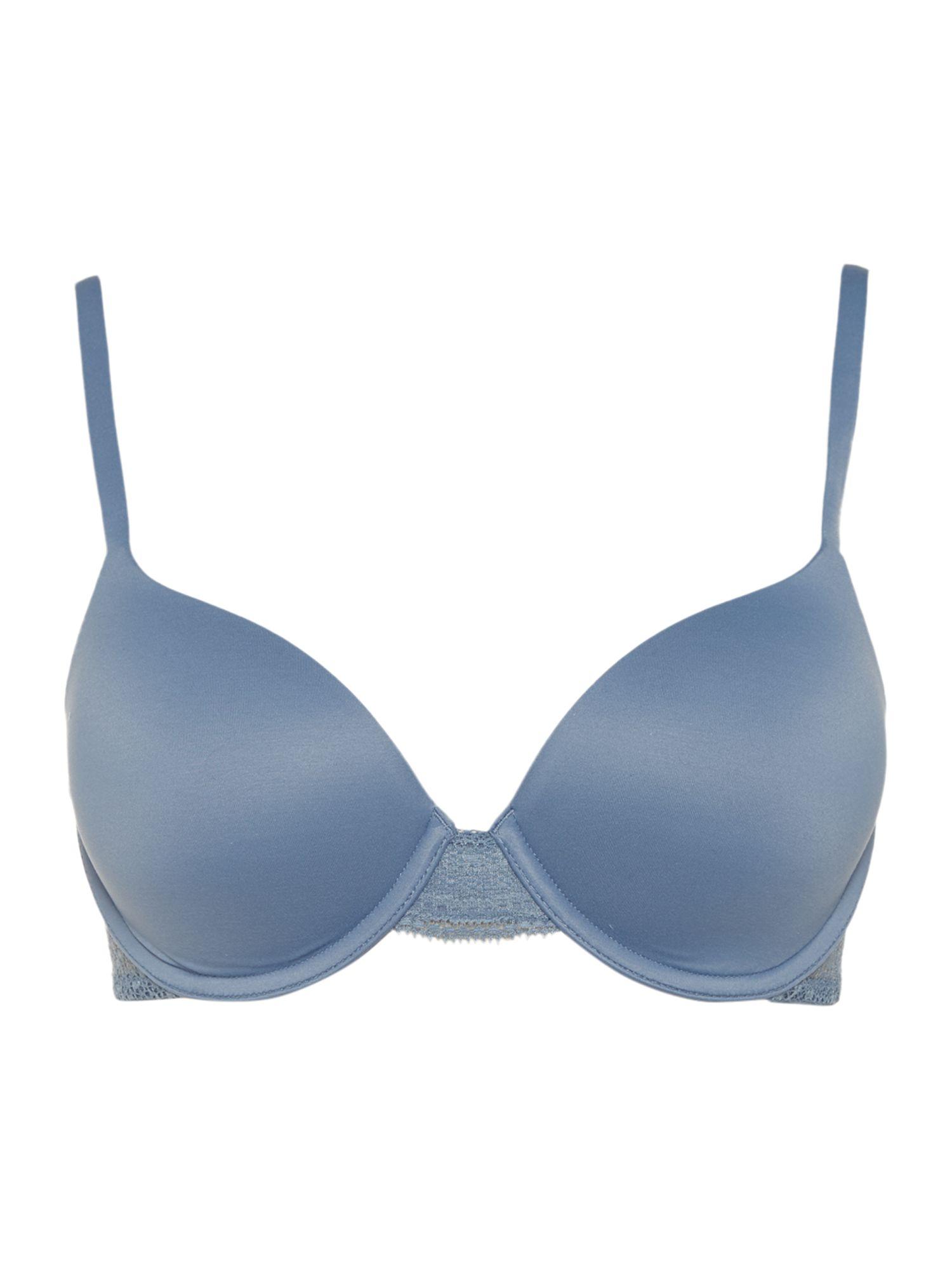 Calvin Klein Perfectly Fit With Lace T-shirt Bra in Blue