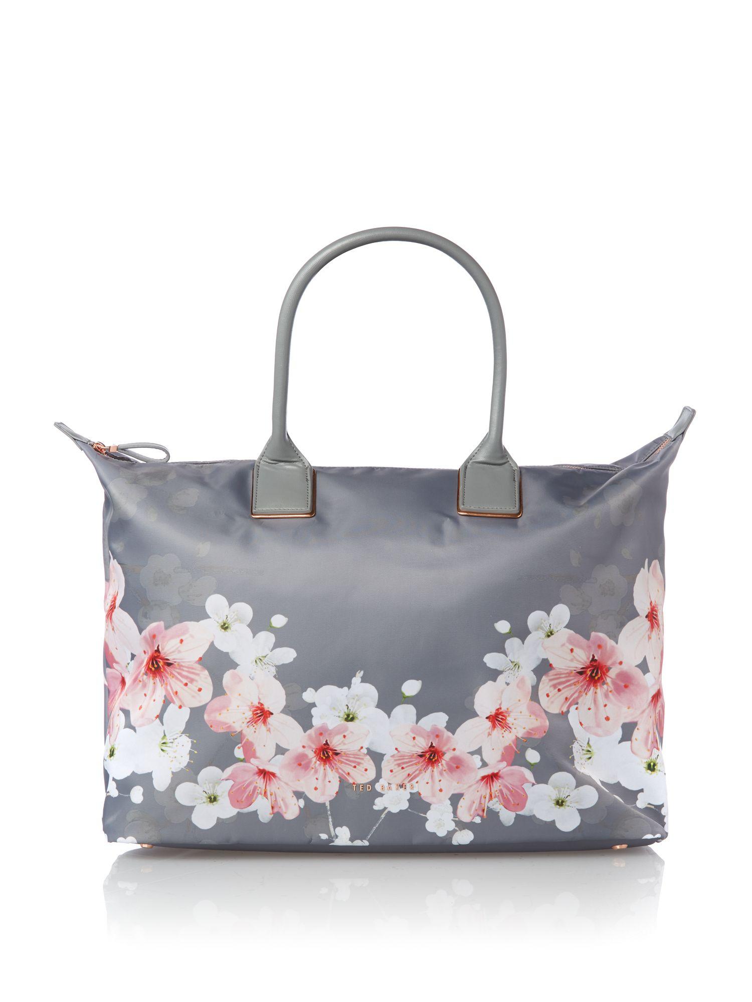 Ted Baker Synthetic Large Blossom Print Tote Bag in Grey (Grey) - Lyst