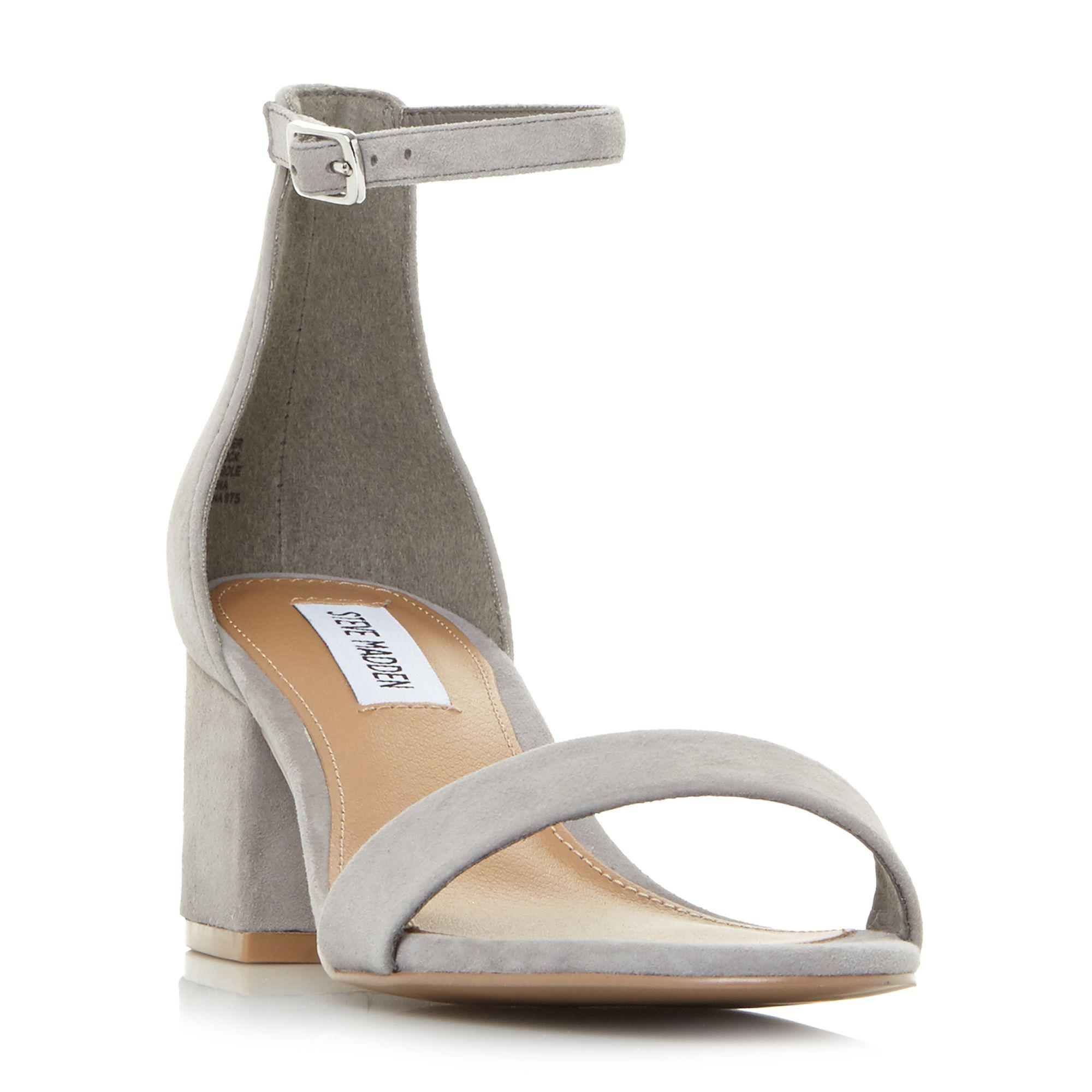 gray block heel sandals