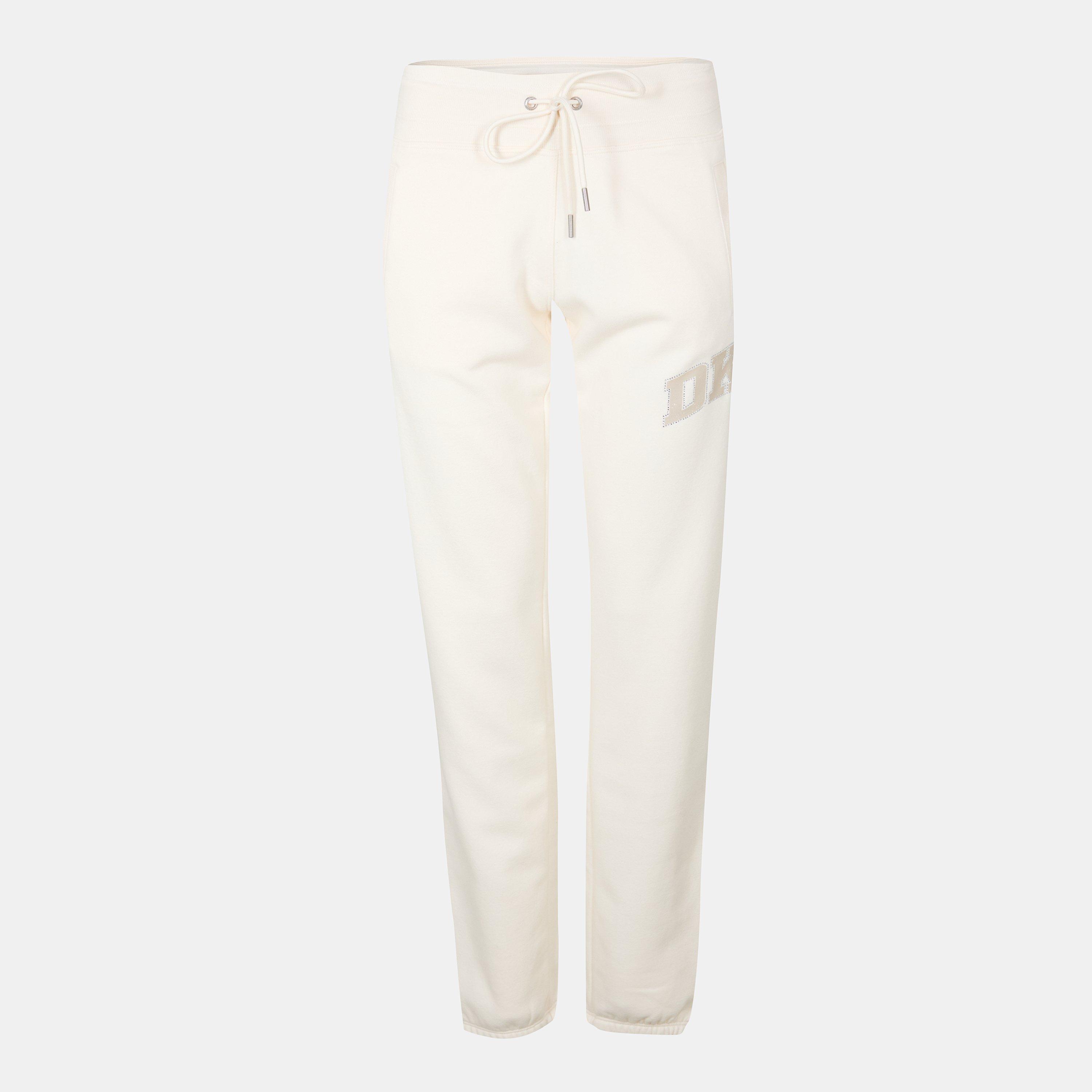 DKNY Damen Fleece Jogginghose – Bequeme Sweatpants Mit Logo, Kordelzug & Taschen Für Sport & Lounge