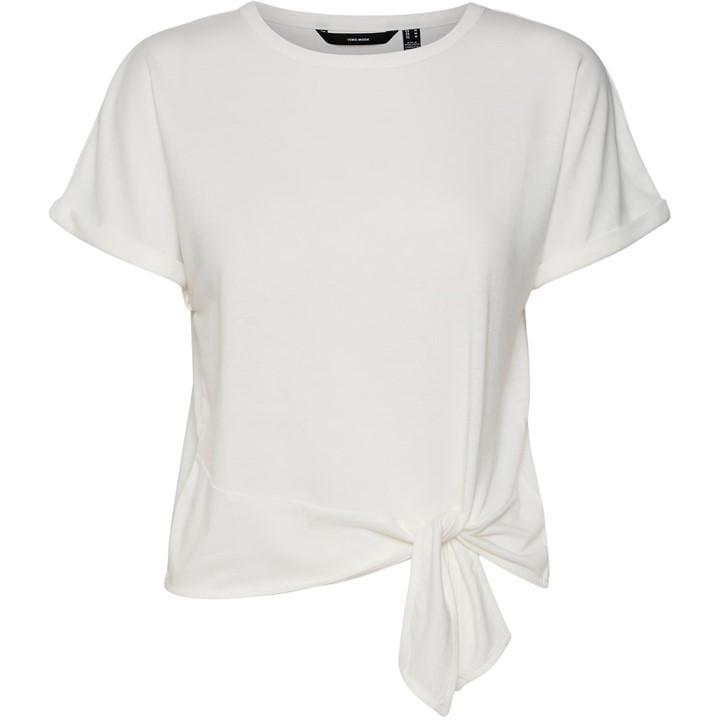 Vero Moda Vmmarijune Ss Knot Top Jrs T-shirt in White | Lyst UK