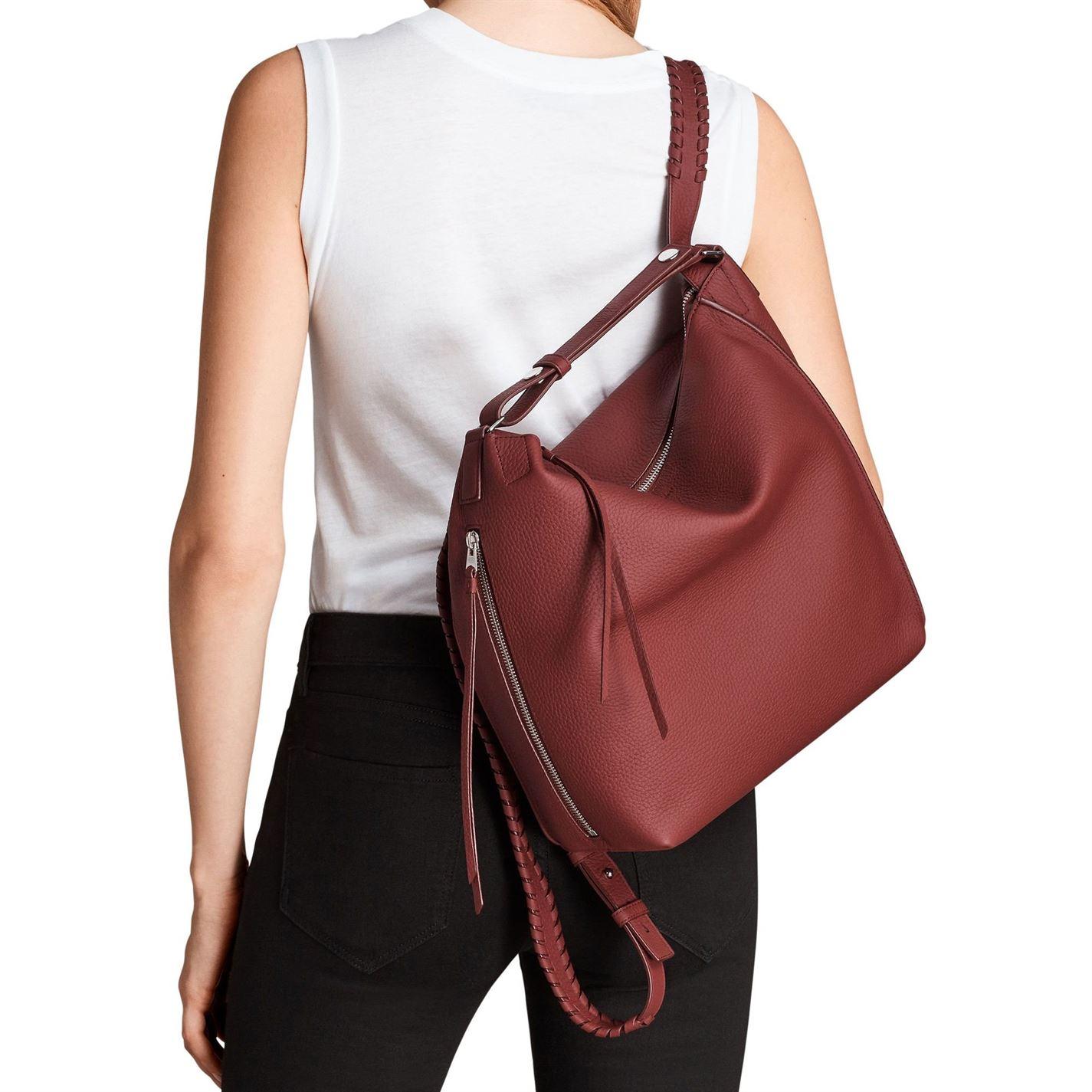 AllSaints Leather Kita Small Backpack in Berry (Red) Lyst