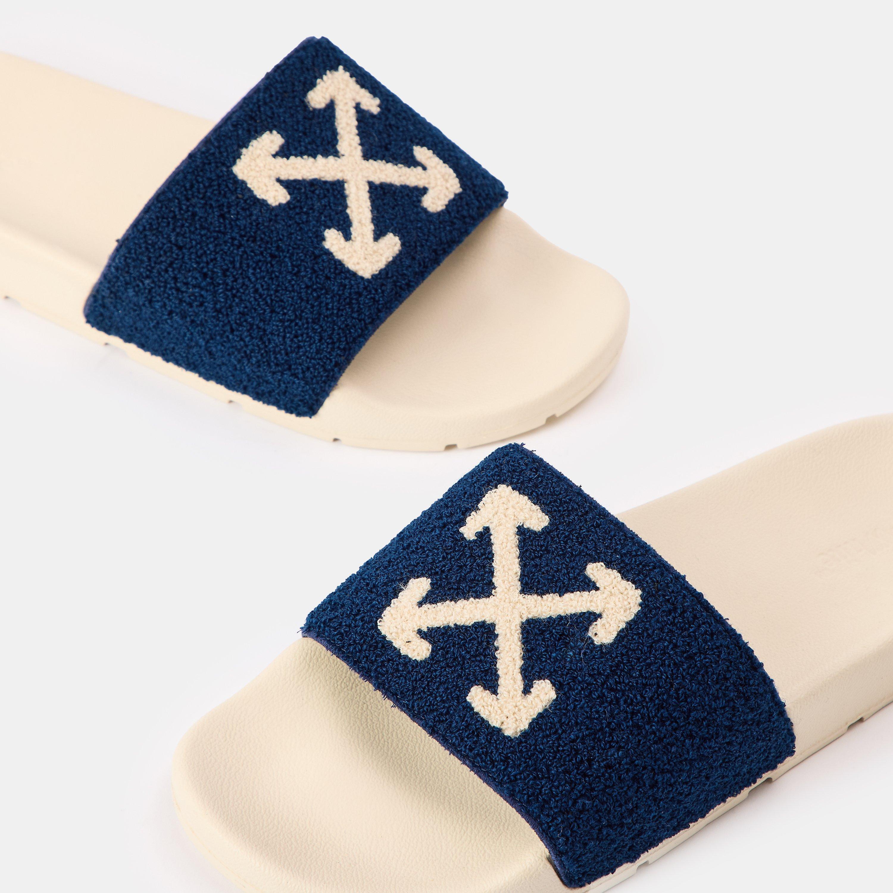 Off-White c/o Virgil Abloh Terry Pool Sliders in Blue for 