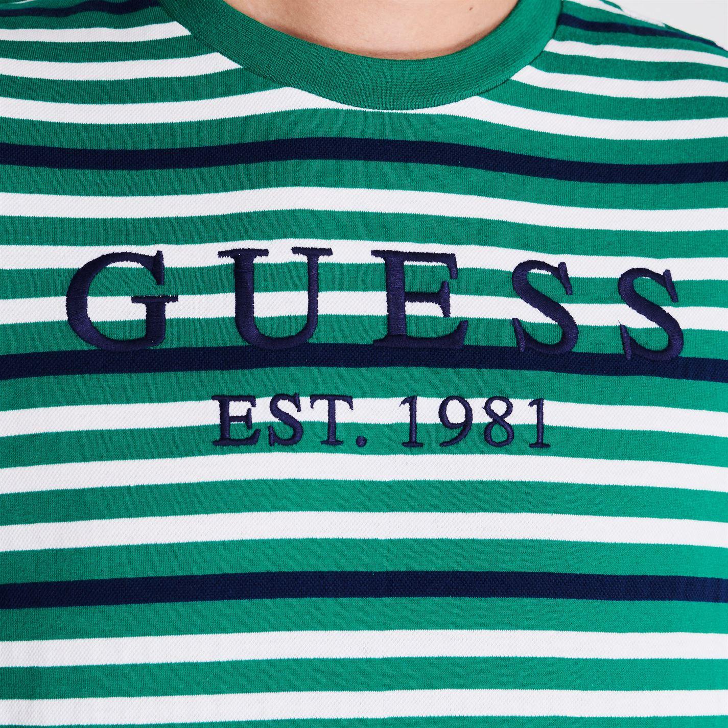guess green striped shirt