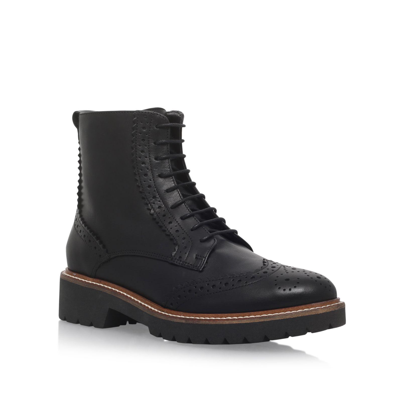 Carvela kurt geiger Snail Flat Lace Up Ankle Boots in Black Save 3