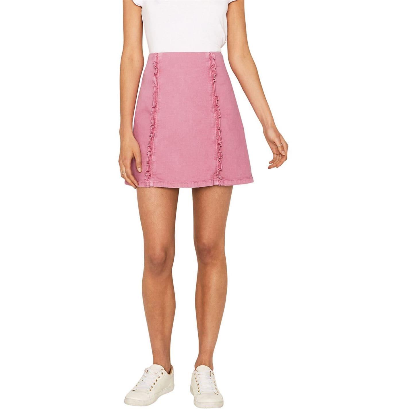 oasis denim ruffle skirt