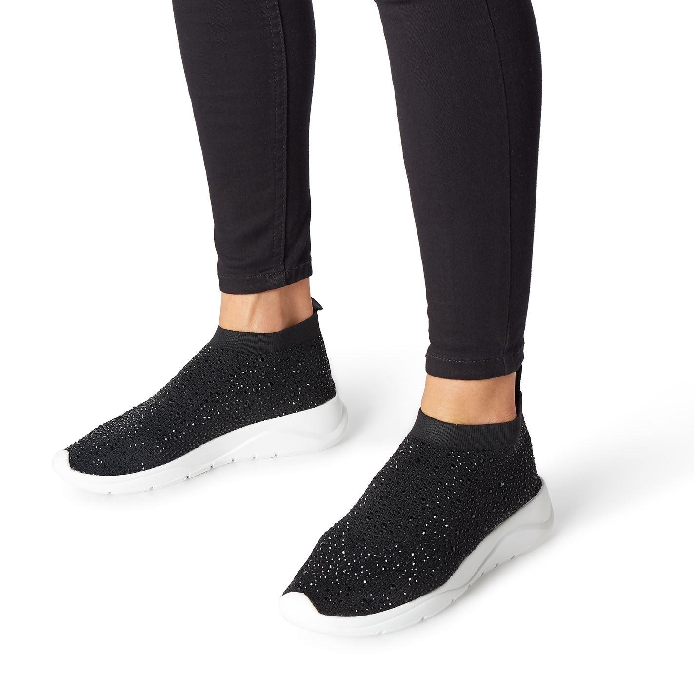 dune black sock trainers