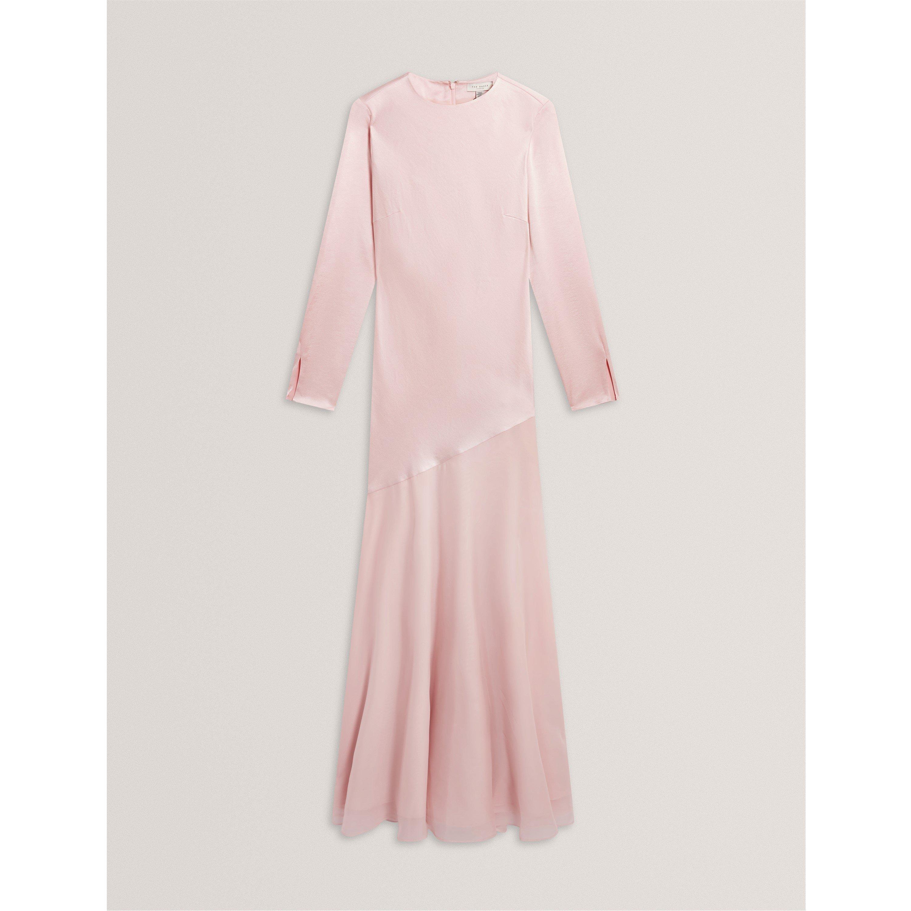 ted baker pink long sleeve dress Ted Baker MAHLIIA Rose Print Frilled Long Sleeve Mini Dress