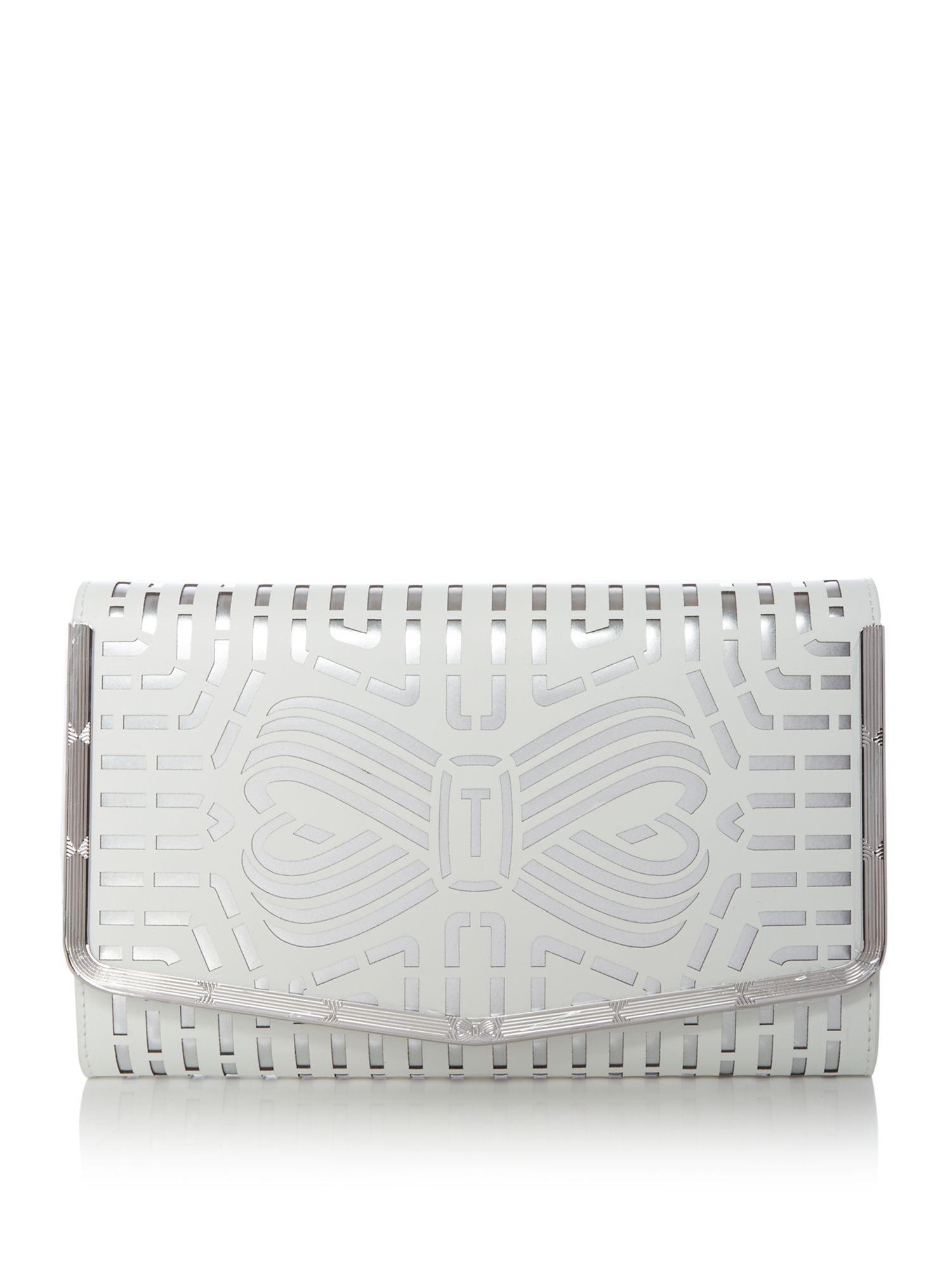 ted baker white clutch bag