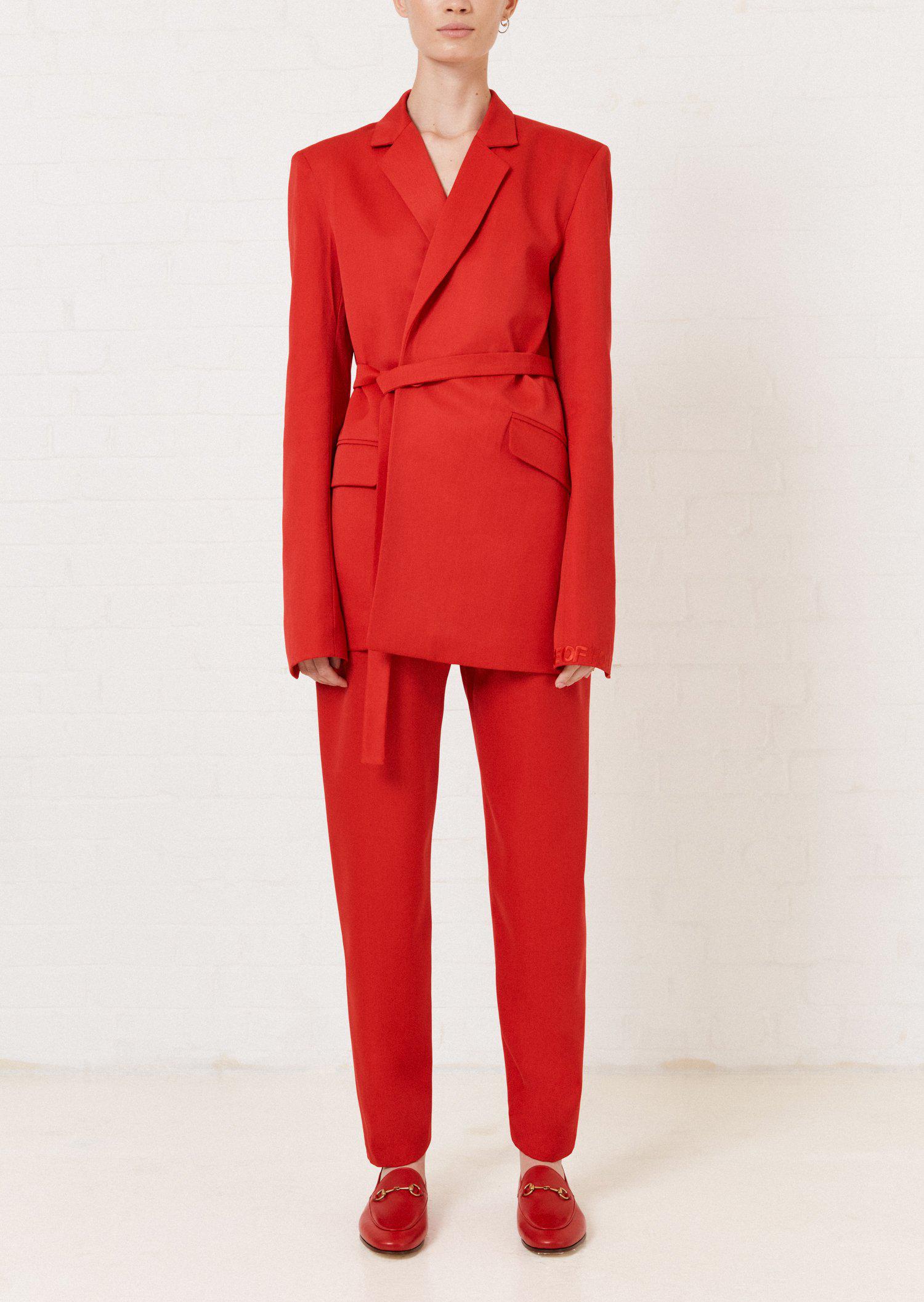 House of Holland Red Tailored Suit Jacket, Plain Pattern | Lyst