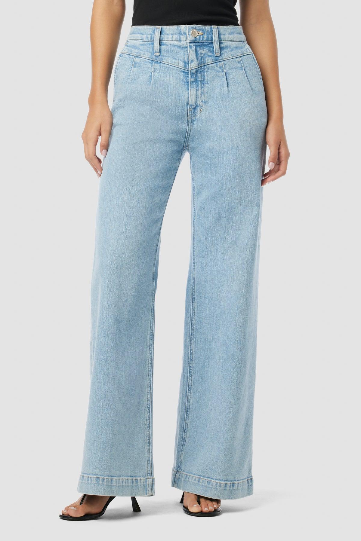 Hudson Jeans Jodie Pleated Front Yoke Wide Leg in Blue Lyst