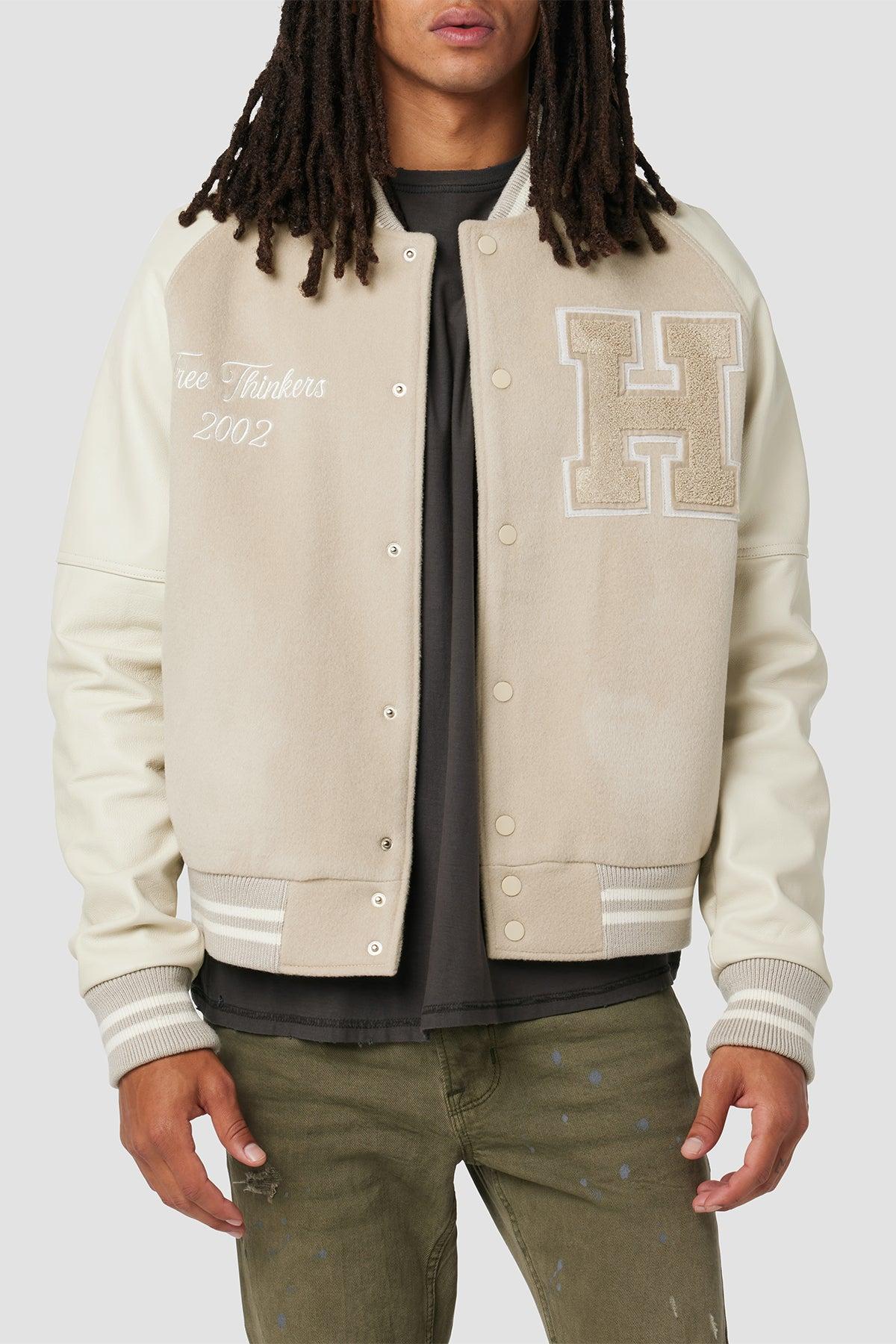 Hudson Jeans Bomber Varsity Jacket in Natural for Men | Lyst