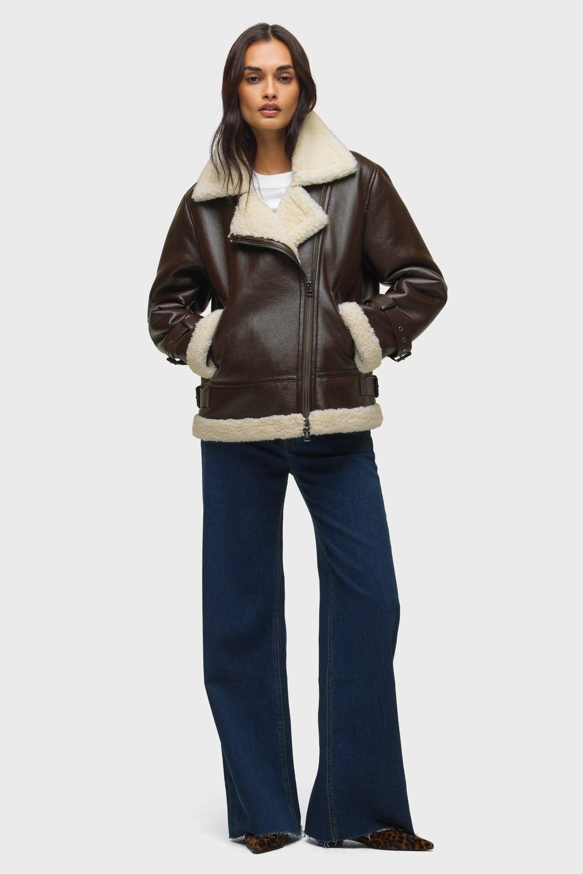 Designer Leather Sherpa Jackets for Women Up to 70% off Lyst