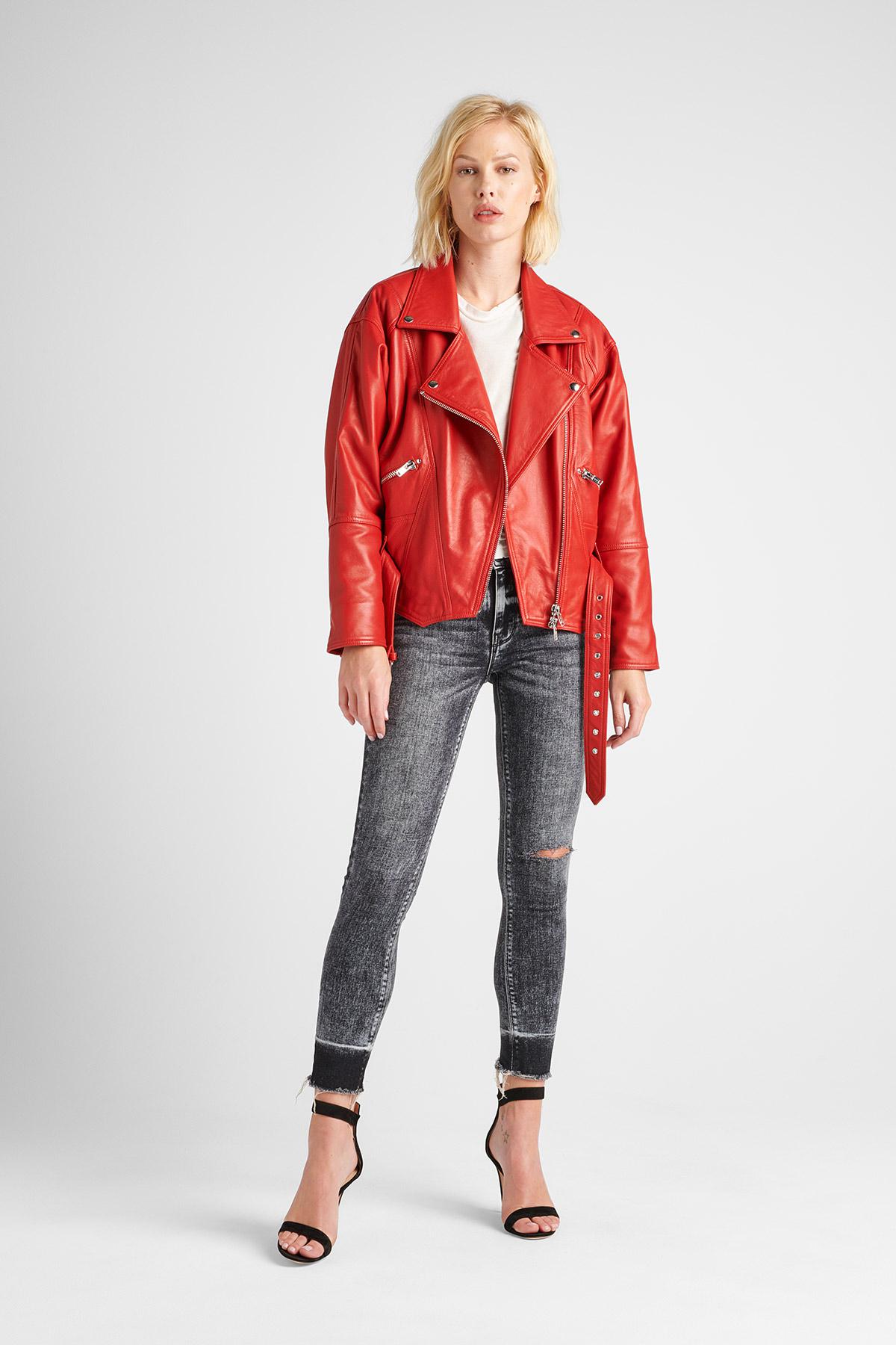 hudson red leather jacket