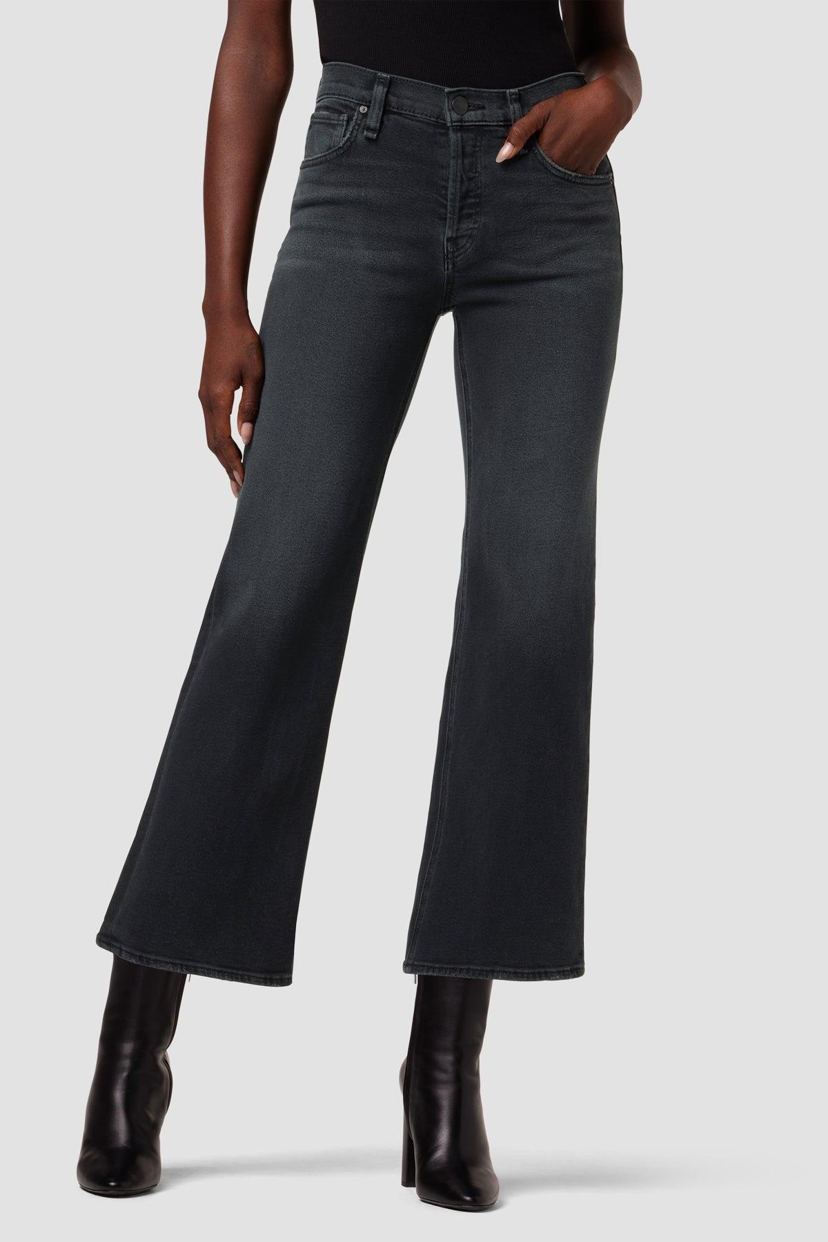Hudson Jeans Rosie Highrise Wide Leg Ankle Jean in Black Lyst