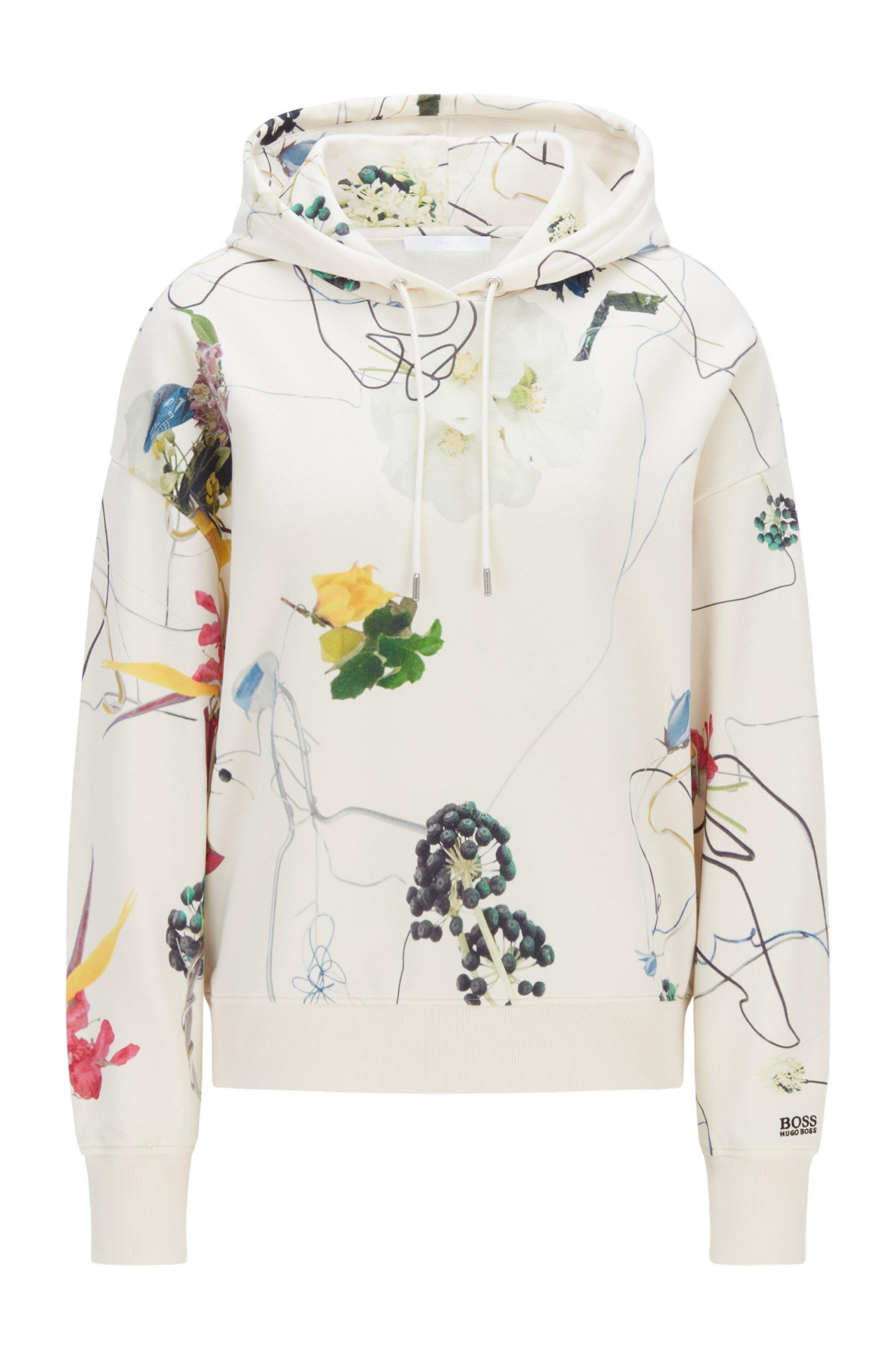 BOSS by HUGO BOSS Cotton Regular-fit Hoodie In French Terry With Floral  Print | Lyst