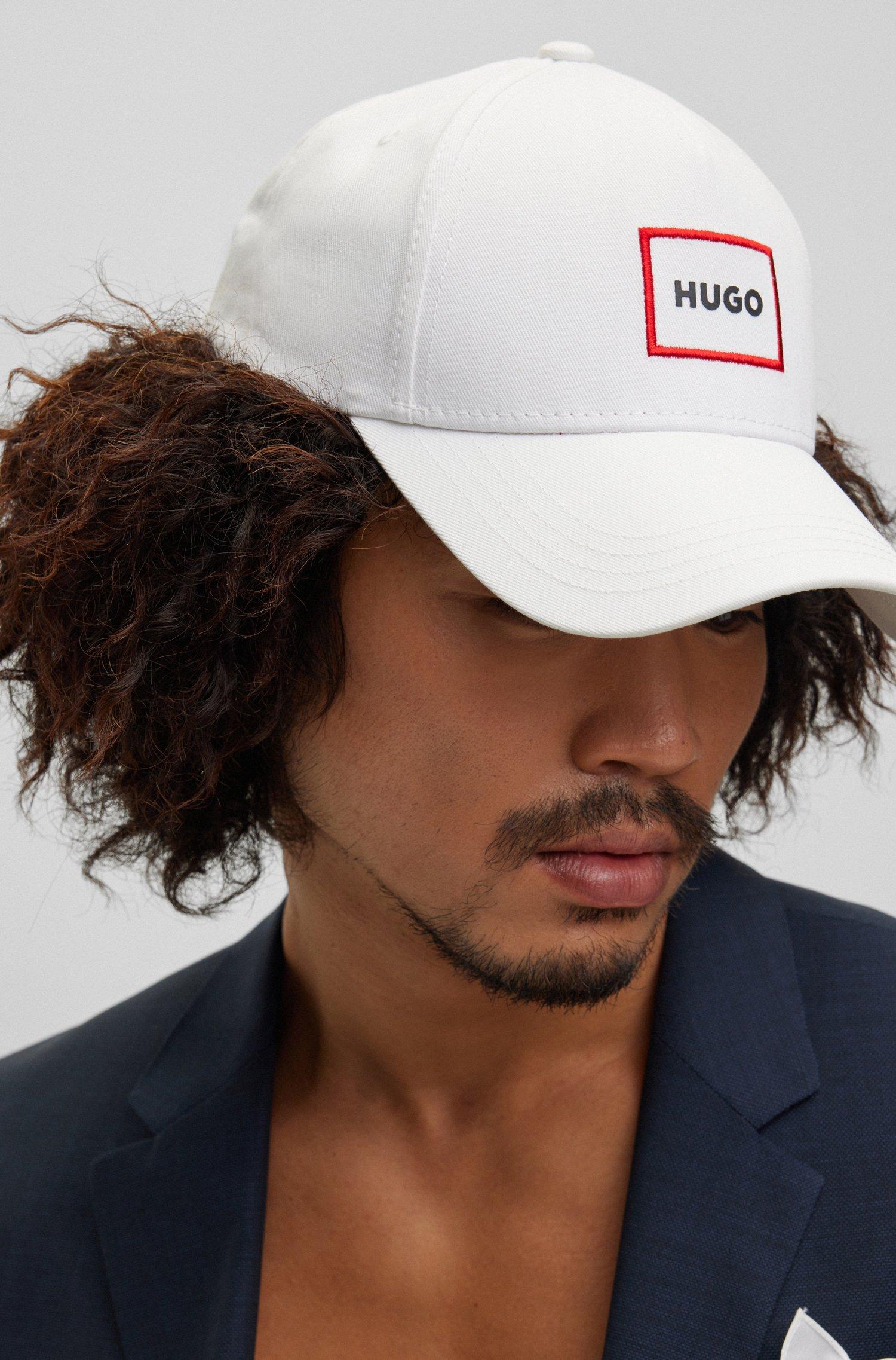 HUGO Cotton-twill Cap With Red-frame Logo in White for Men | Lyst Australia