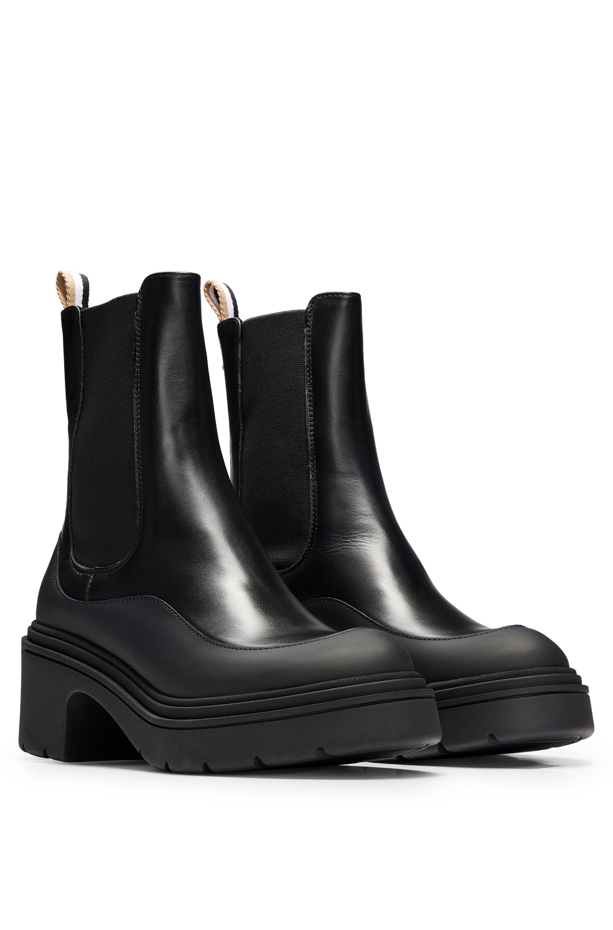BOSS by HUGO BOSS Chelsea Boots In Smooth Leather With Chunky Sole