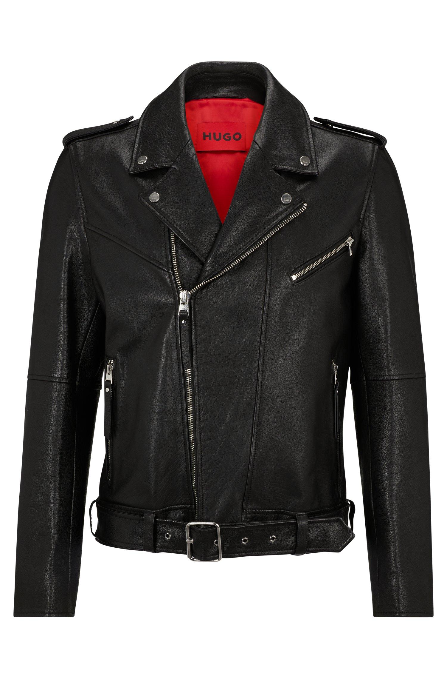 HUGO Slim fit Jacket In Buffalo Leather in Black for Men Lyst UK