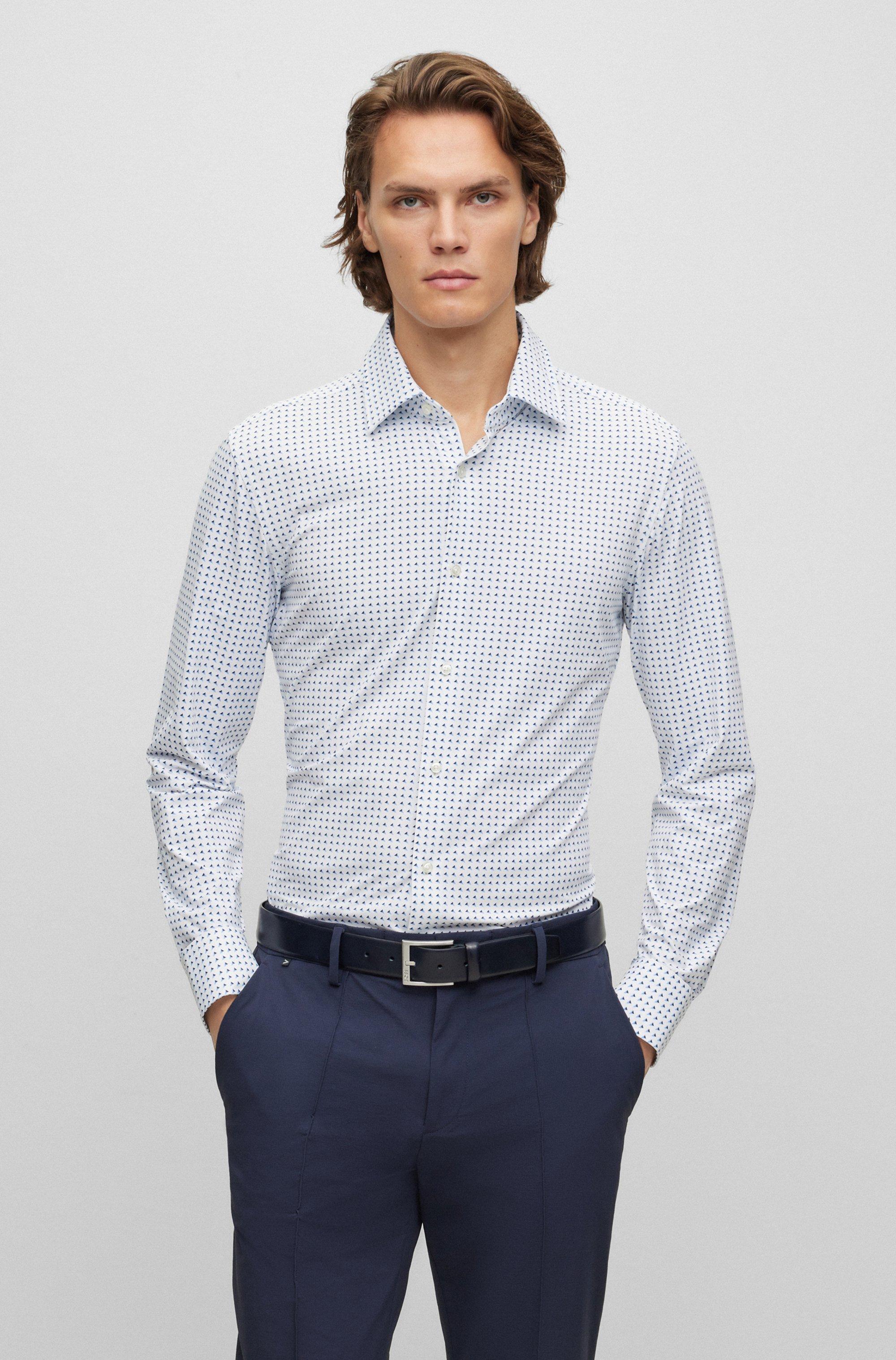 BOSS by HUGO BOSS Slim-fit Shirt In Printed Performance-stretch Fabric ...