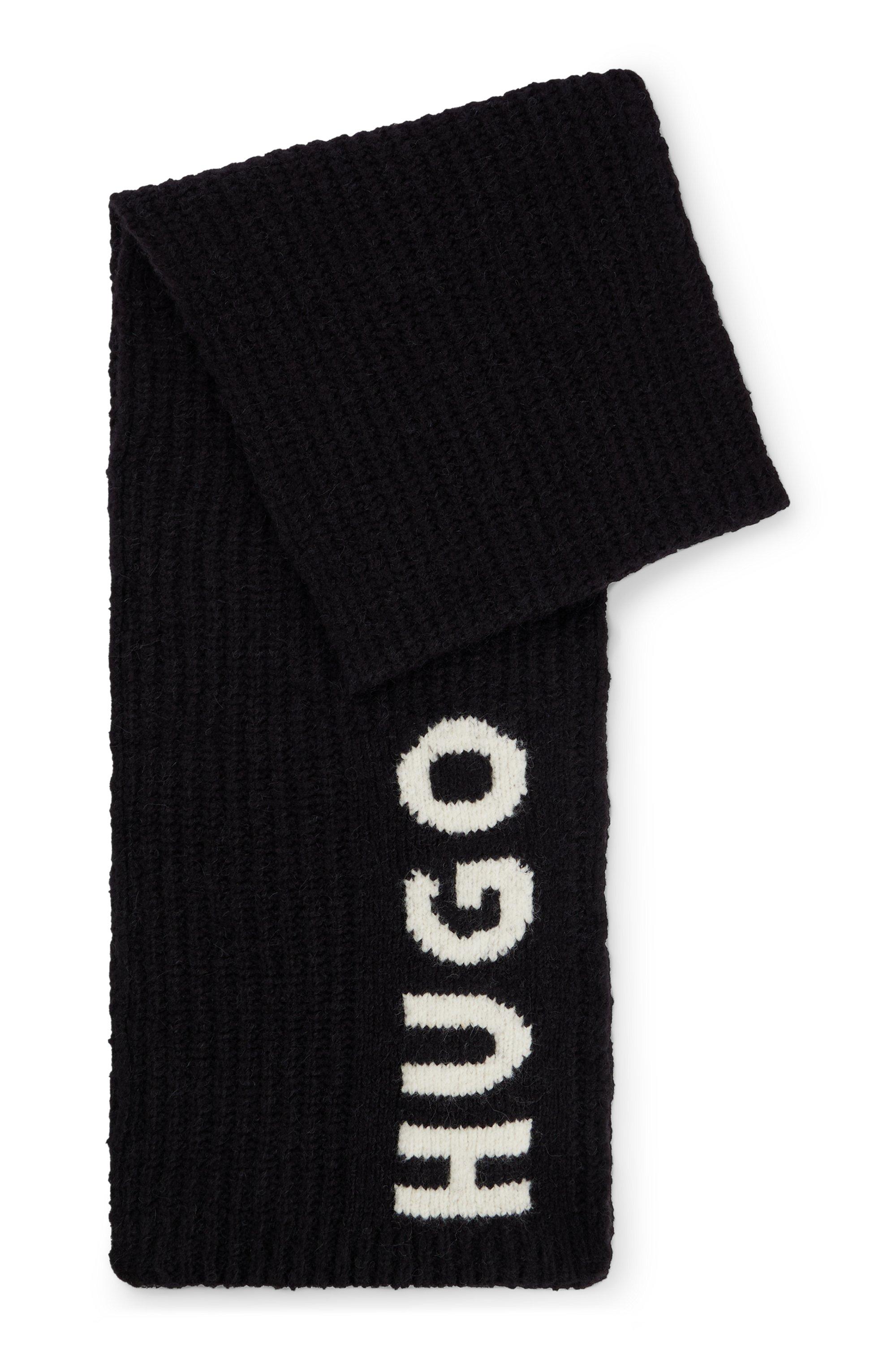 BOSS by HUGO BOSS Extralong Scarf With Jacquardwoven Logo in Black Lyst
