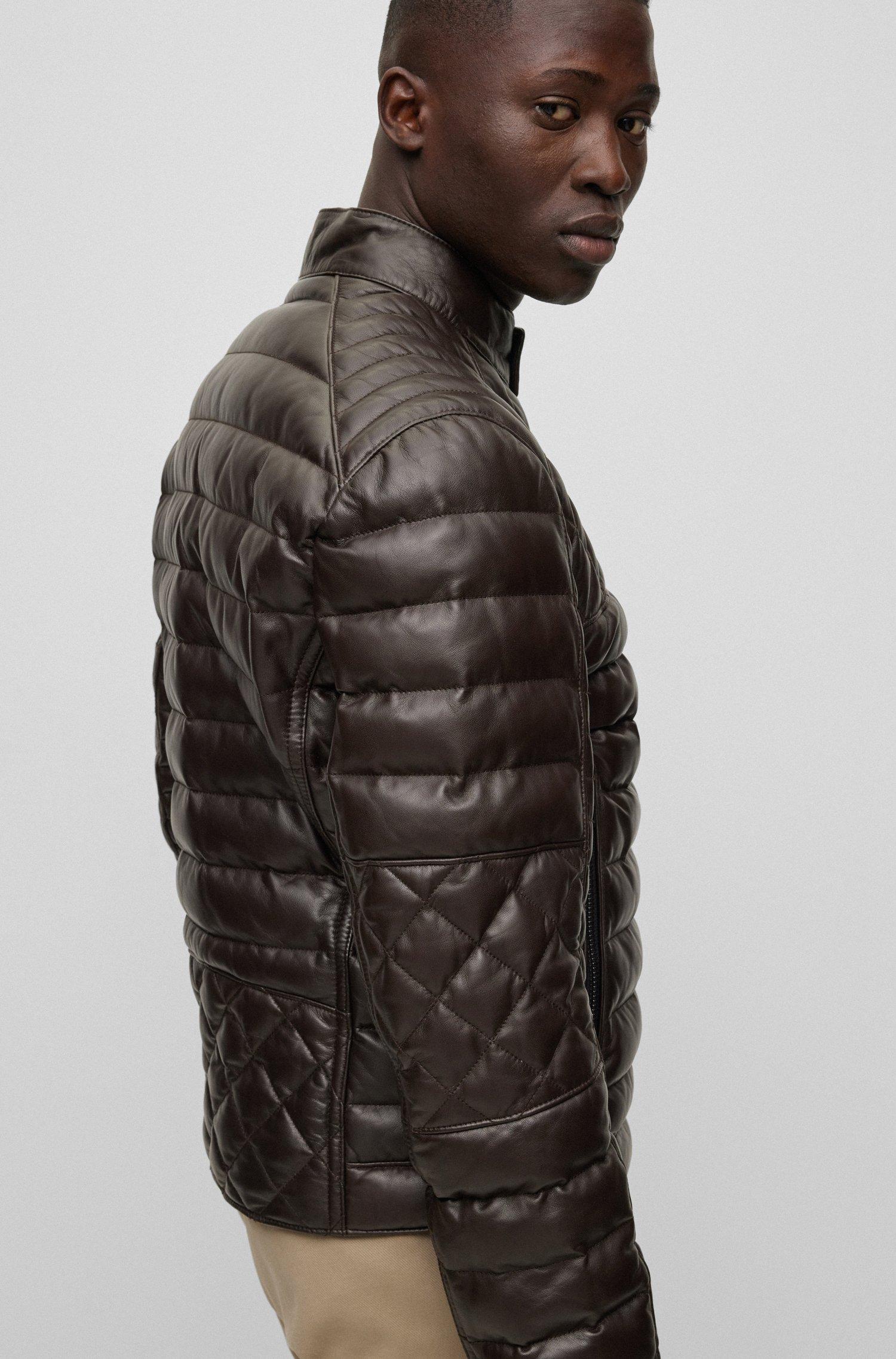 Boss josiah leather jacket cheap