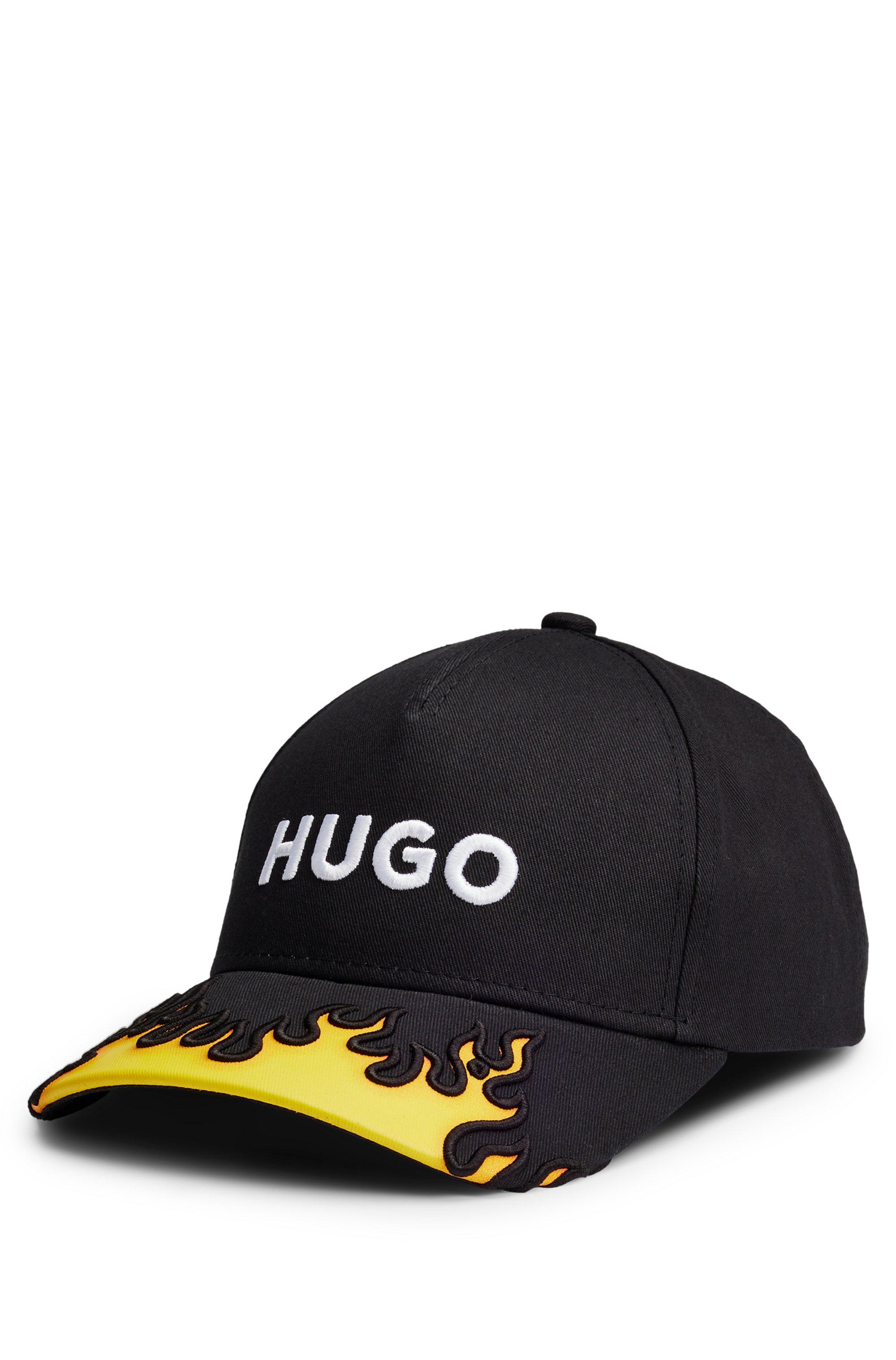 BOSS by HUGO BOSS Cotton-twill Cap With 3d Flame And Logo Embroidery in  Black for Men | Lyst